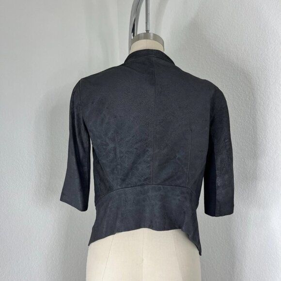 Rick Owens Drkshdw Rick Owens DRKSHDW Lamb Leather Cropped Gray Short Sleeve Zi Size M / US 6-8 / IT 42-44 - 7 Thumbnail
