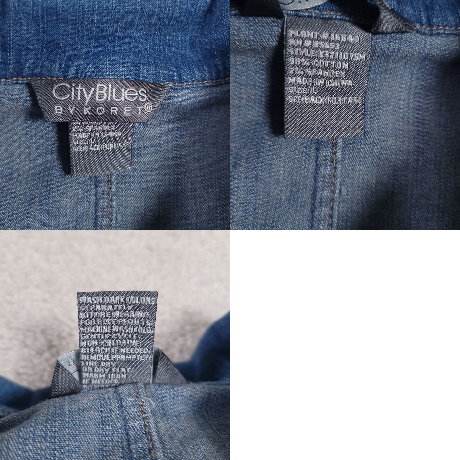 Vintage Koret City Blues Blue Button Up Denim Jacket Women's Large Pockets Western Jacket/Coat Short Sleeve? Size L / US 10 / IT 46 - 9 Thumbnail