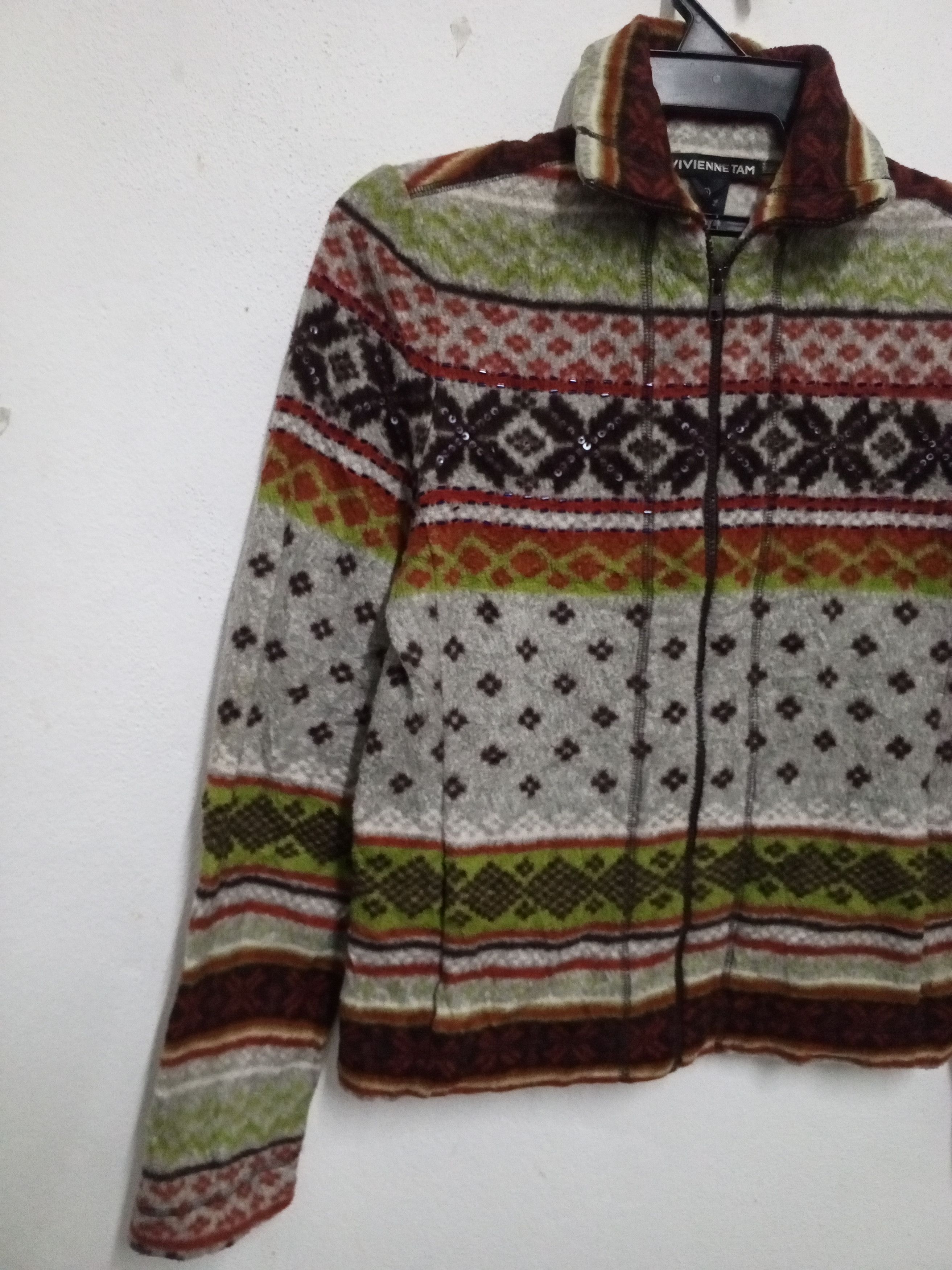 Vivienne Tam 🔥RARE ITEM🔥VIVIENNE TAM FLEECE JACKET MULTICOLOR Size S / US 4 / IT 40 - 2 Thumbnail