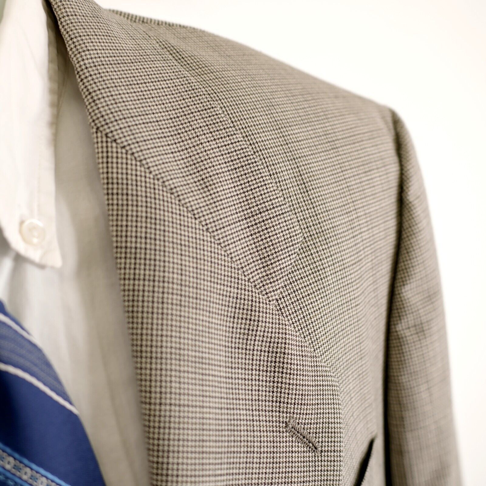 Oscar De La Renta Oscar De La Renta Travelers Worsted Wool 42R Cream Gray Star Size 42R - 2 Thumbnail