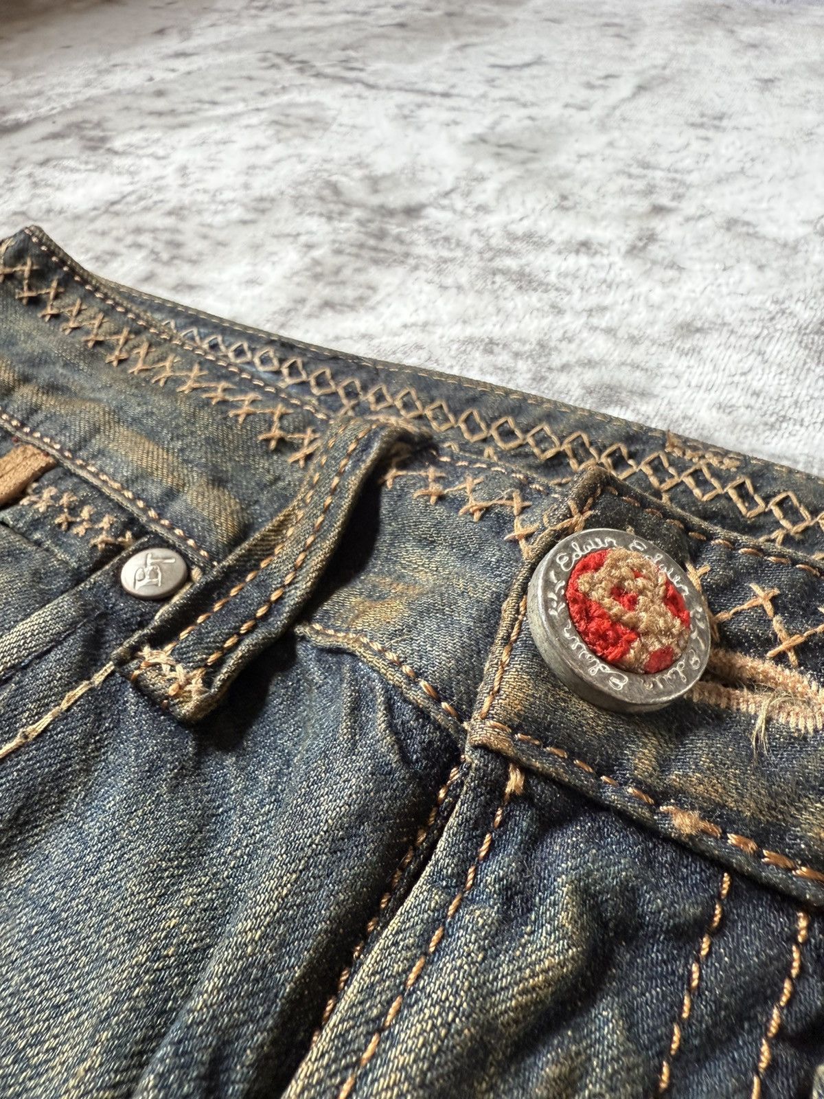 If Six Was Nine Edwin 515 Heavy Mud Washed Over stitch Flared Jeans Size US 28 / EU 44 - 12 Thumbnail