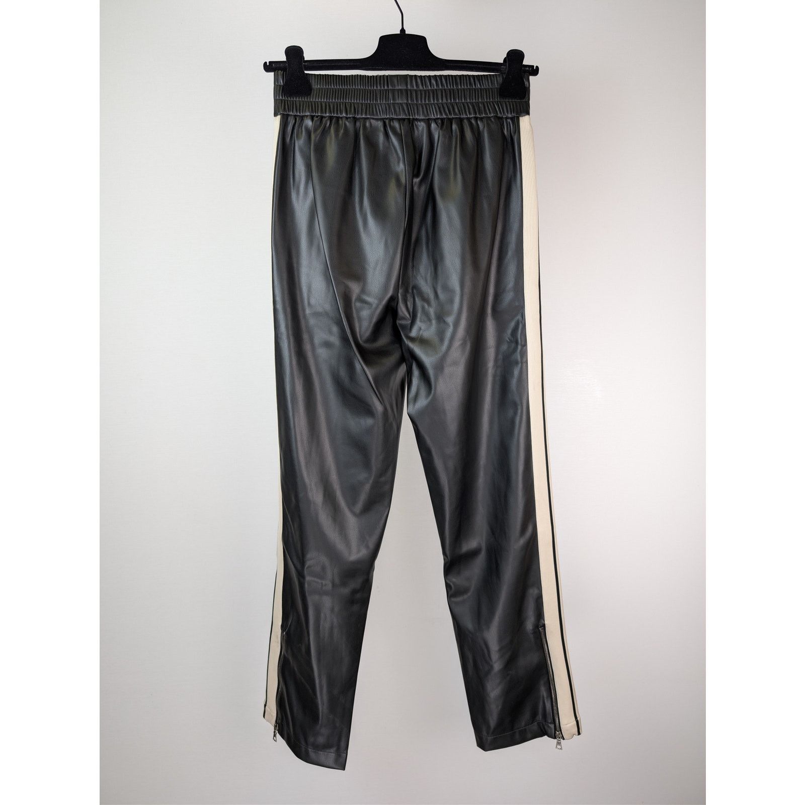 Palm Angels o1rshd1 Leather Effect Track Pants in Black / Off White Size US 32 / EU 48 - 16 Thumbnail