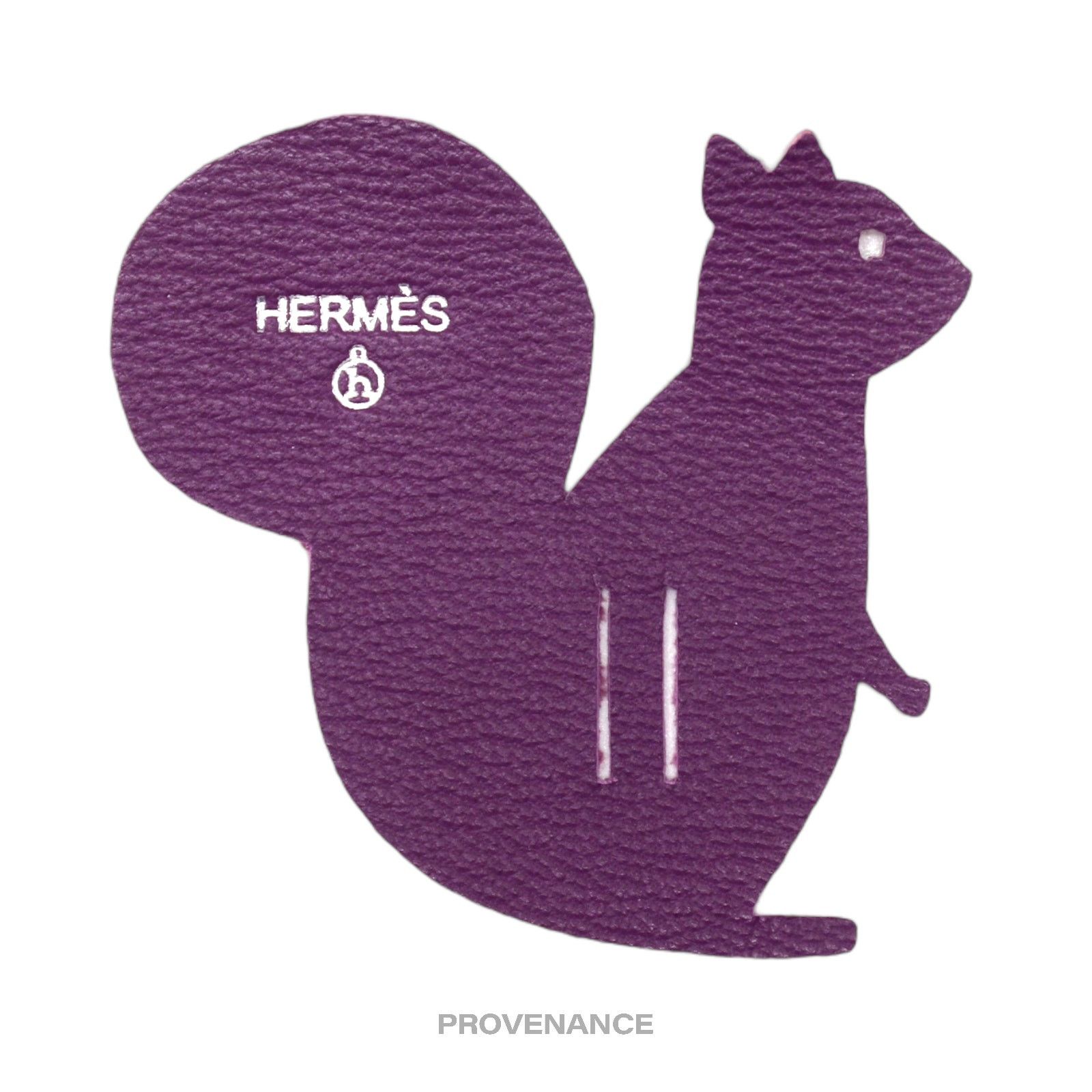 Hermes 🔴 Hermes Petit h Squirrel Charm - Purple Pebbled Leather Size ONE SIZE - 1 Thumbnail