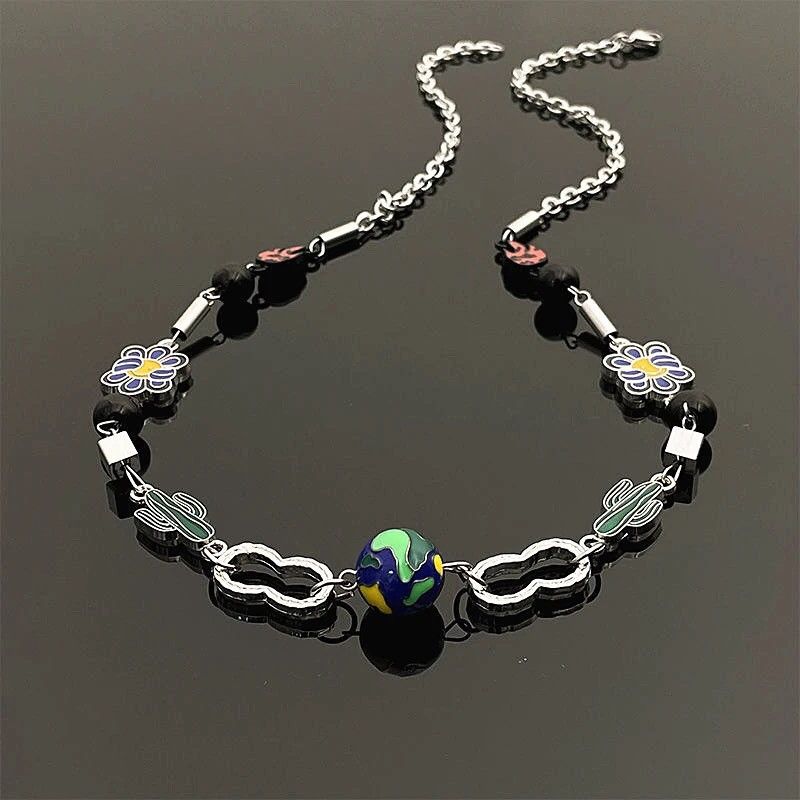 Jewelry Earth Cactus Punk Bead Necklace Size ONE SIZE - 1 Thumbnail