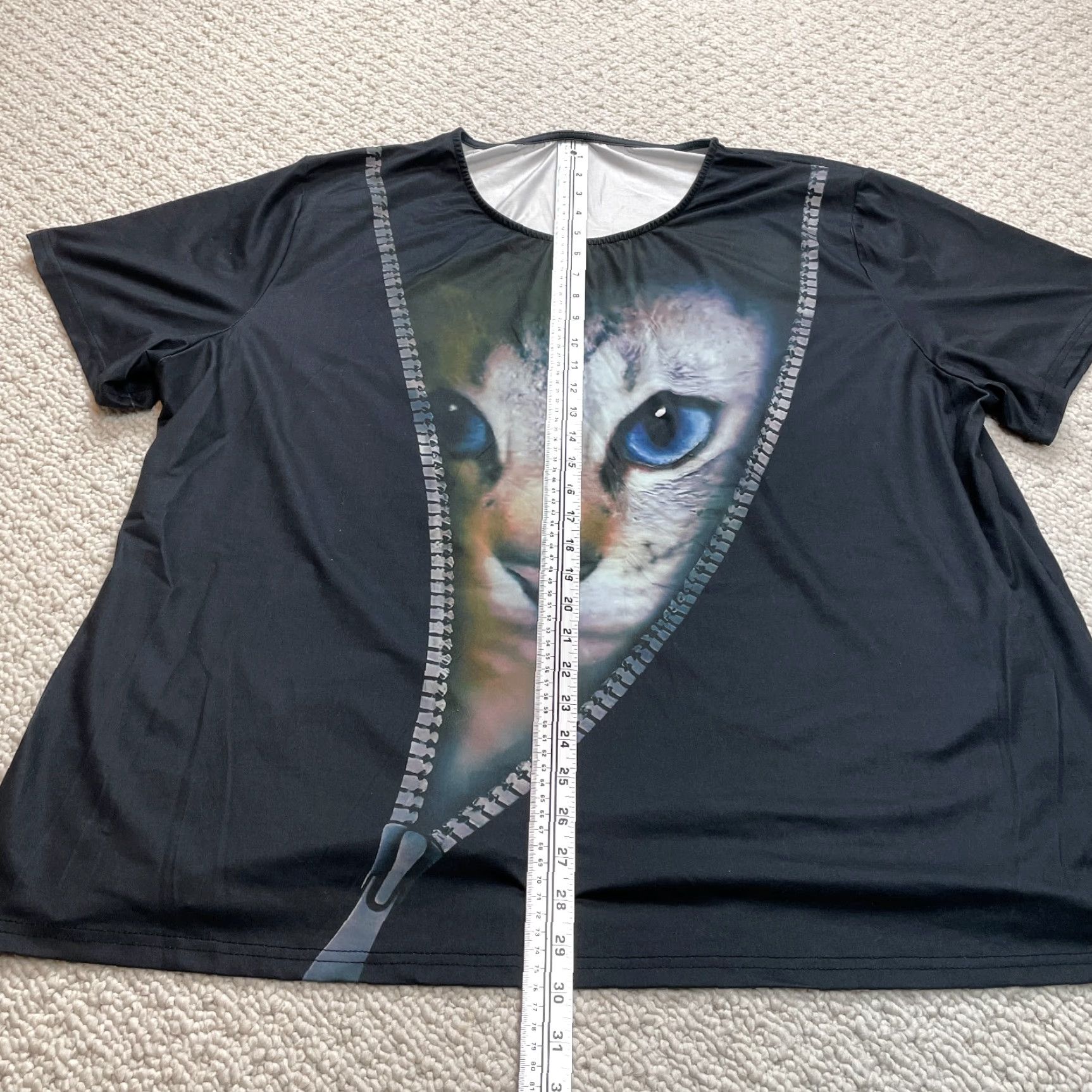 Vintage Unbranded Shirt Womens 6XL Black Short Sleeve Stretch Cute Cat Face Graphic T-Shirt Casual Wear Womens 6XL Black Cat Love Size XXL / US 16-18 / IT 52-54 - 3 Thumbnail