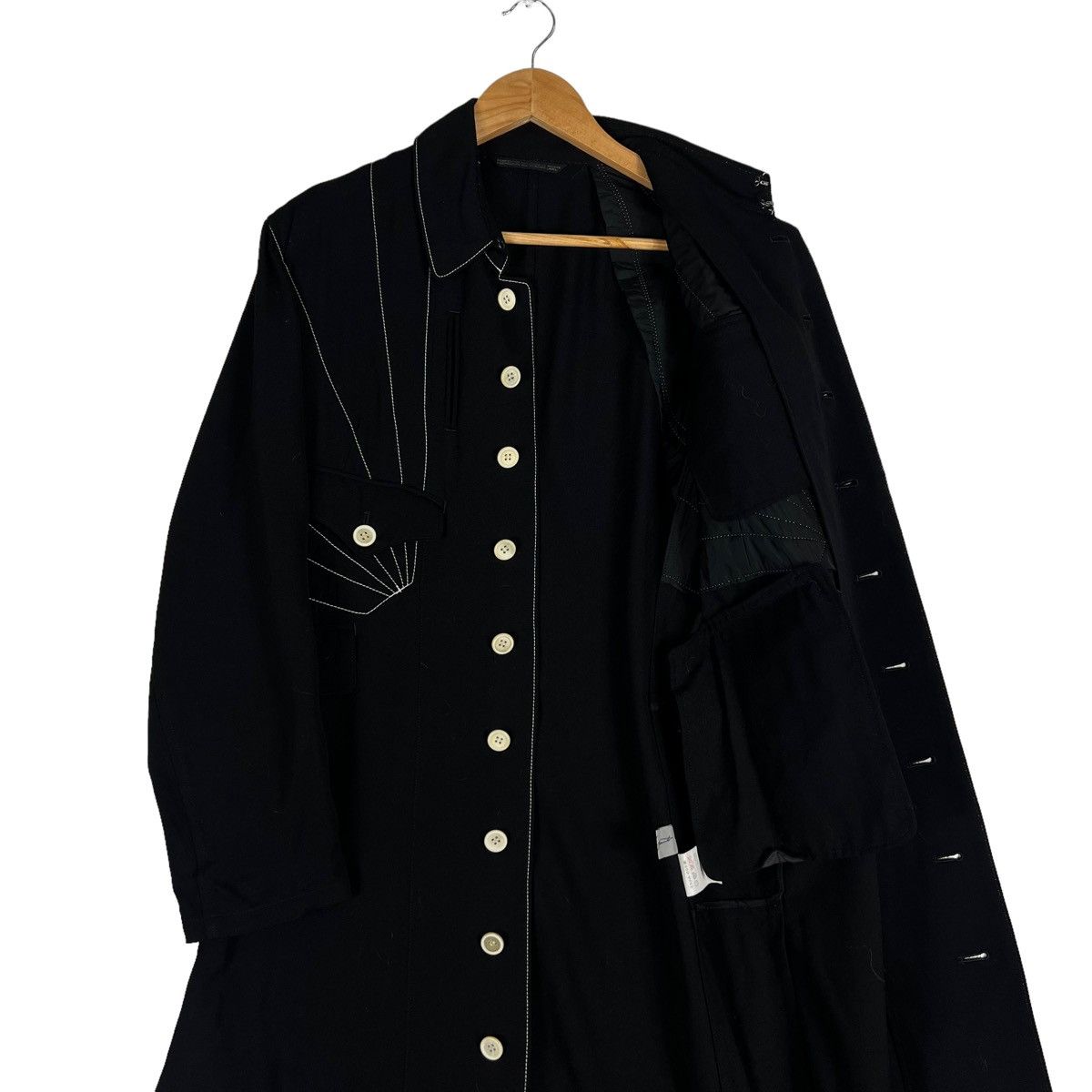 Yohji Yamamoto 🔥SPRING WINTER LONG JACKET WITH SUNRAYS OF JAPAN DESIGN Size S / US 4 / IT 40 - 16 Thumbnail