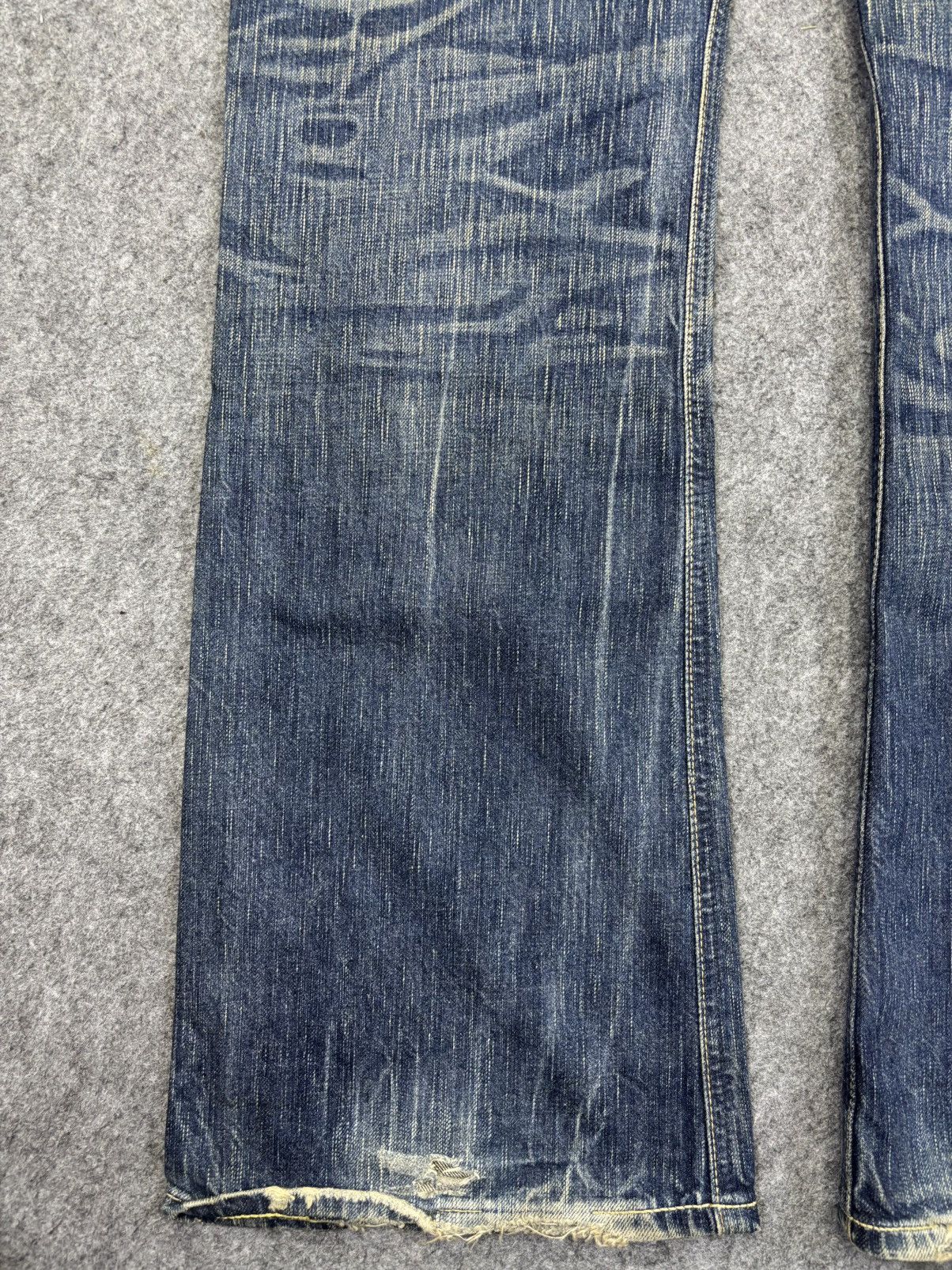 Edwin 💥90s Flare Style💥Vintage Edwin 503 Crazy Fades Denim K34 Size US 35 - 11 Thumbnail