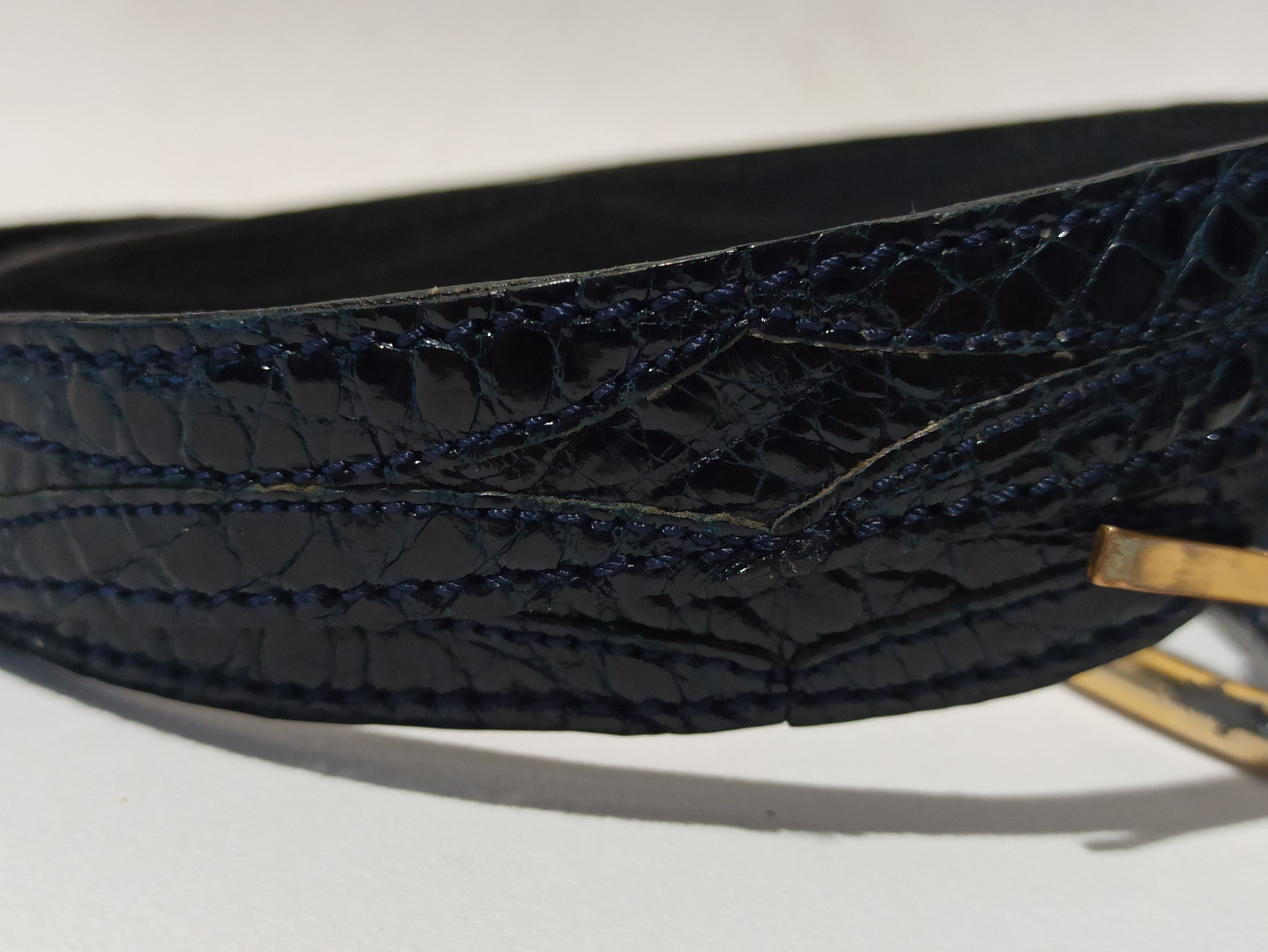 Designer × Leather × Vintage vintage crocodile leather women belt Size ONE SIZE - 4 Thumbnail