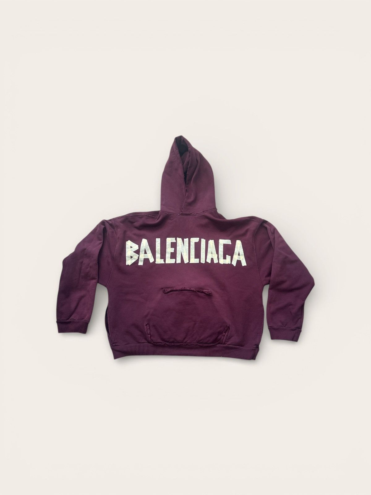 Balenciaga Balenciaga Distressed Type Duct Tape Logo Hoodie 'M' Size US M / EU 48-50 / 2 - 1 Thumbnail