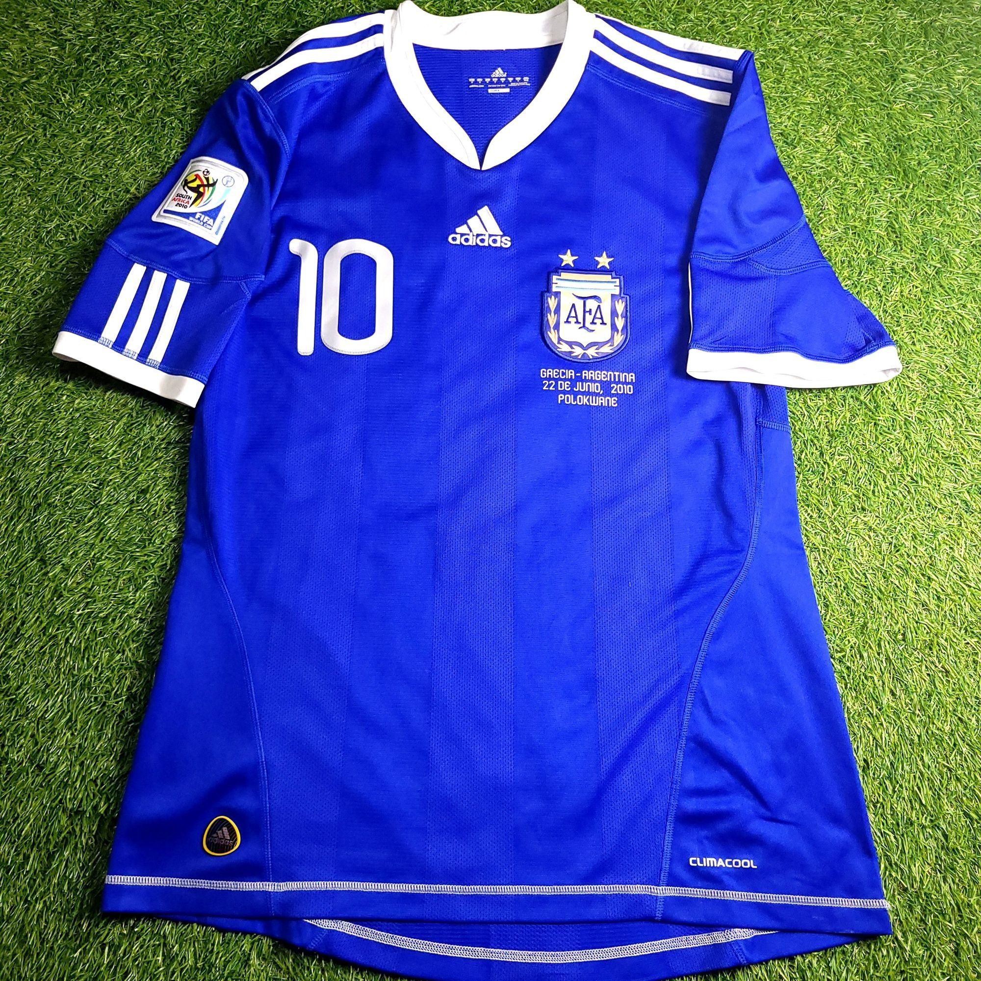 Adidas Messi Argentina 2010 WORLD CUP Away Soccer Jersey M Size US M / EU 48-50 / 2 - 1 Thumbnail