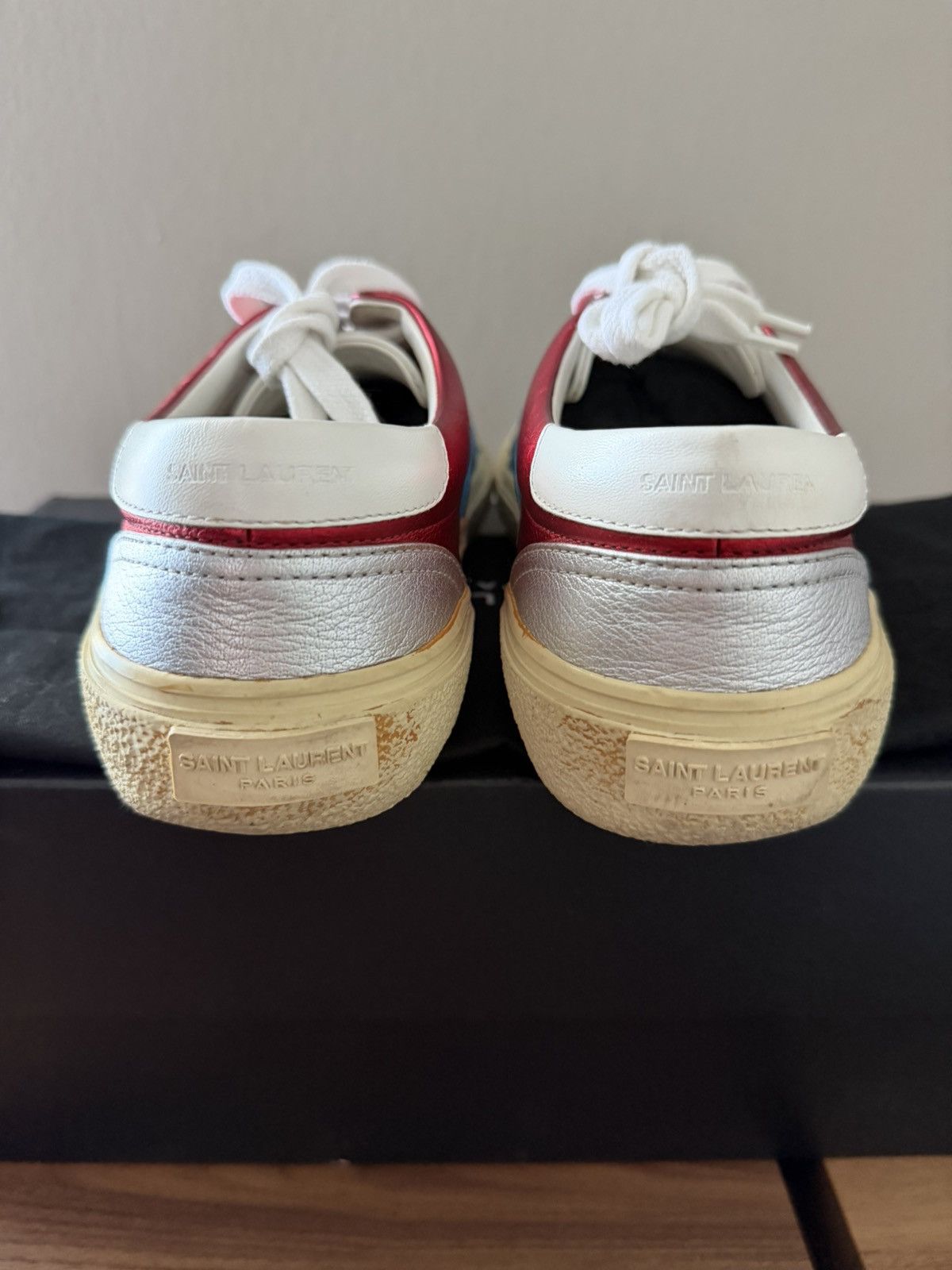 Saint Laurent Paris SAINT LAURENT PARIS - SKATE SNEAKERS RED/BLUE/SILVER Size US 8 / EU 41 - 7 Thumbnail