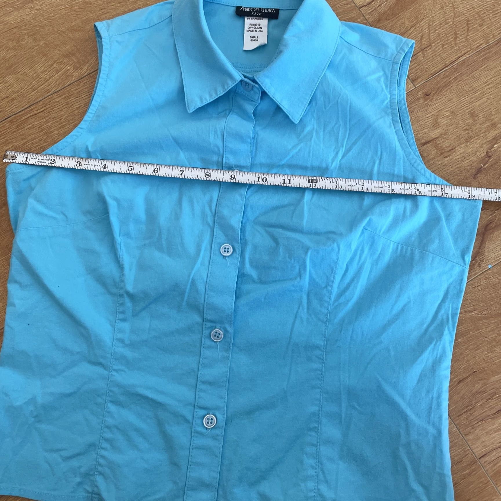 Altea VINTAGE Sharon Endick Vest Top Women’s Small Teal Blue 90s Sleeveless Button-Up Y2K, Casual, Cotton Blend, Blue, 90s, Bohemian, Women, Small Size S / US 4 / IT 40 - 4 Thumbnail