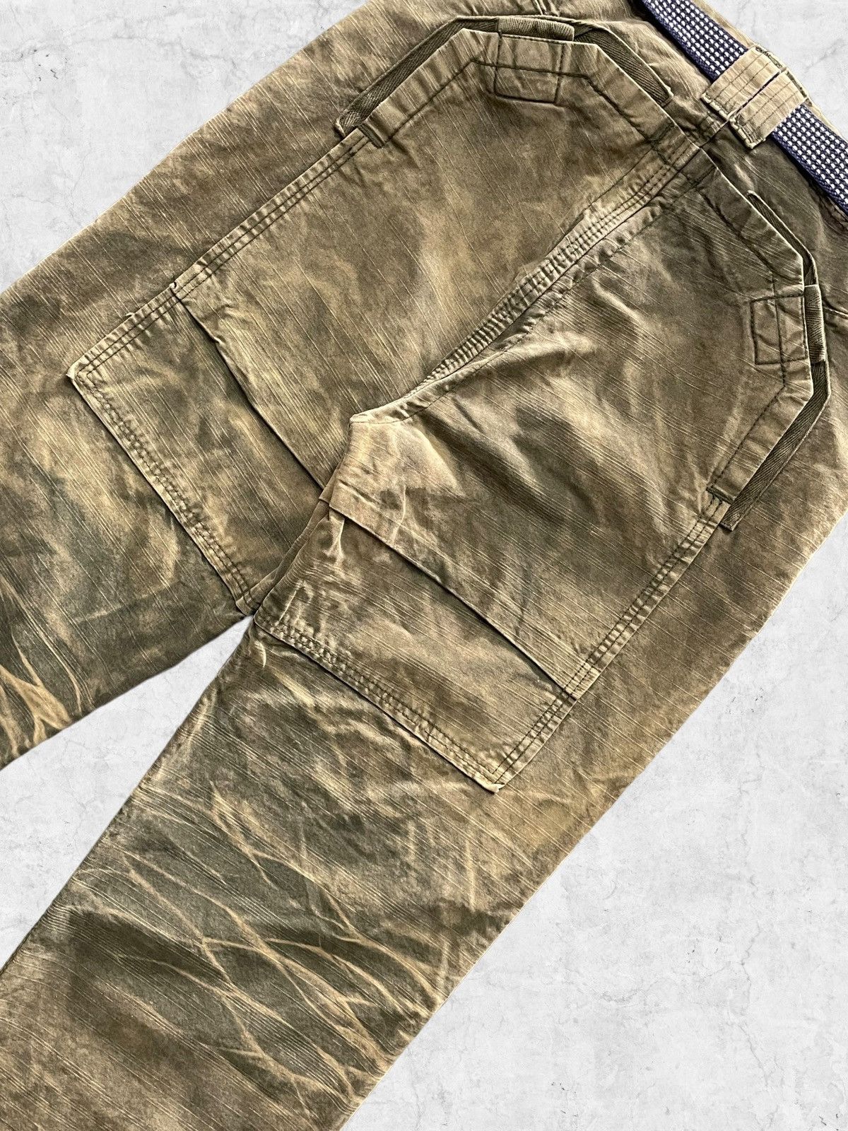 Vintage Vintage 3.Q.L Double Knee Cargo Faded With Shashiko Belt Size US 28 / EU 44 - 11 Thumbnail