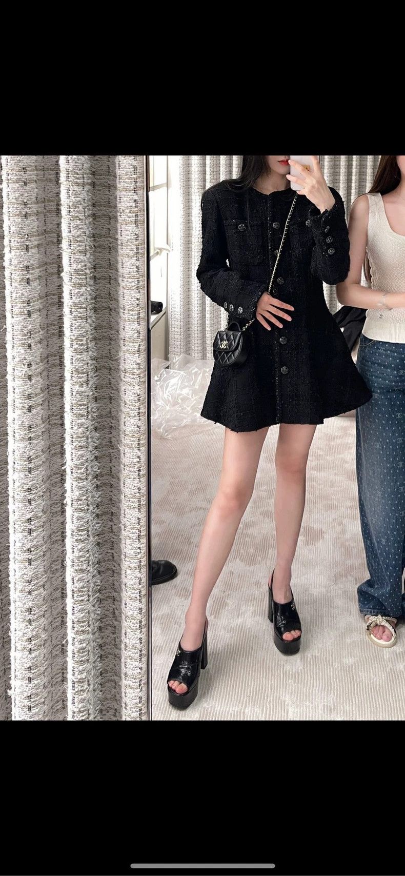 Chanel Chanel 23A black diamond buckle tweed waist jacket 2504-Nex Size XS / US 0-2 / IT 36-38 - 6 Thumbnail