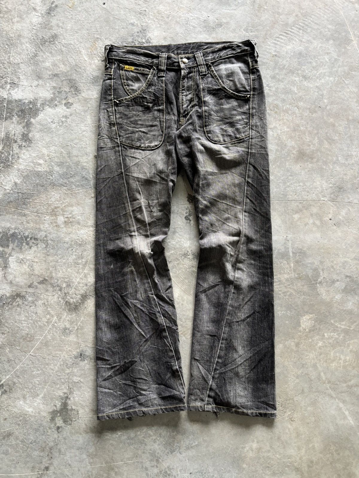 Tornado Mart FLARE lee rider distressed japanese twist denim biker style Size US 30 / EU 46 - 1 Thumbnail