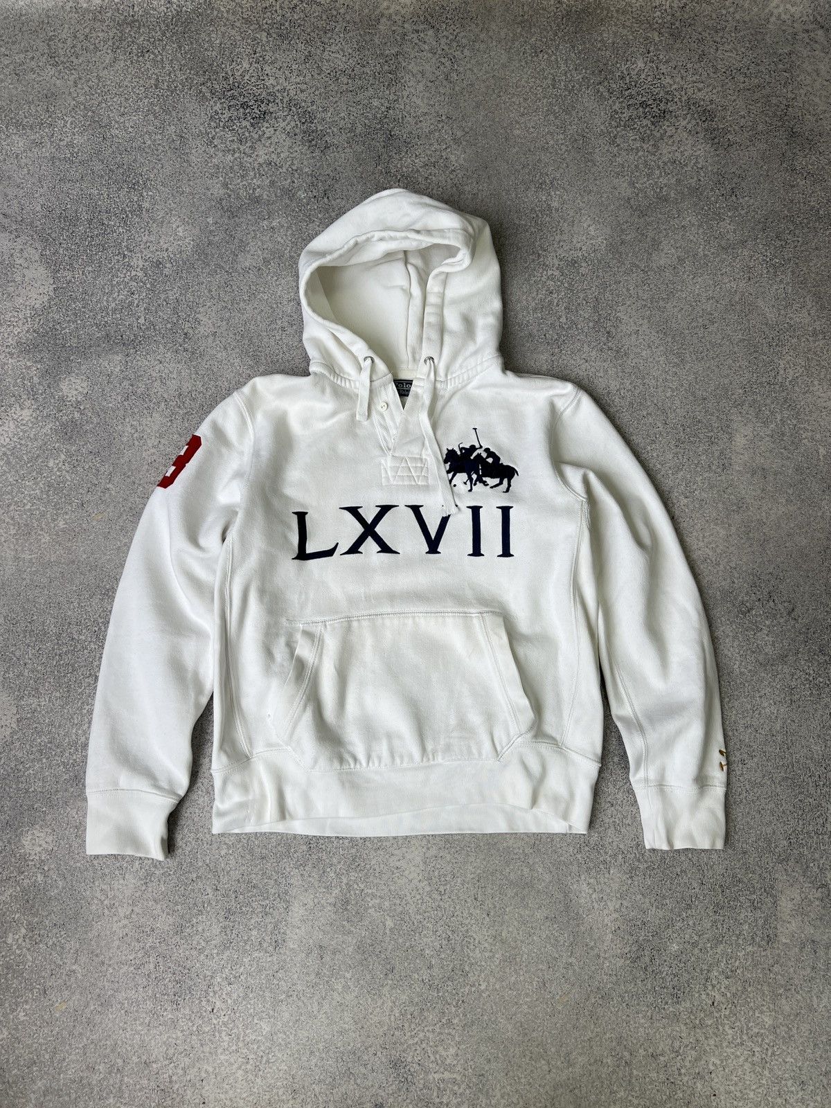 Polo Ralph Lauren × Vintage Vintage Polo Ralph Lauren PRL White Women’s Hoodie 3LXVII Size L / US 10 / IT 46 - 1 Thumbnail