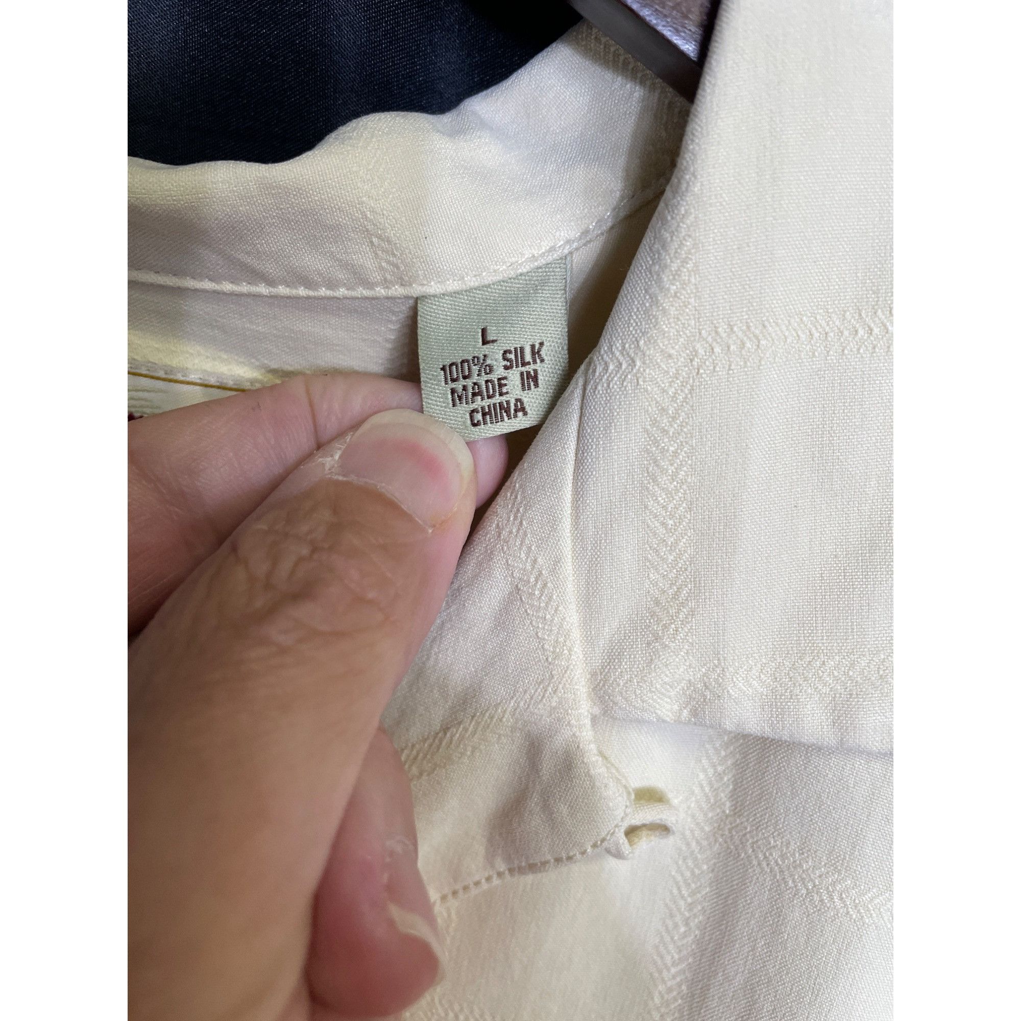 Tommy Bahama Tommy Bahama Mens Yellow All Silk Button Down Dress Shirt Si Size US L / EU 52-54 / 3 - 7 Thumbnail