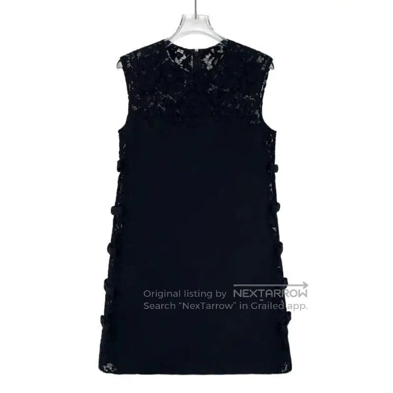 Valentino Valentino Black Cotton Dress with Lace Detail . Size M / US 6-8 / IT 42-44 - 1 Thumbnail