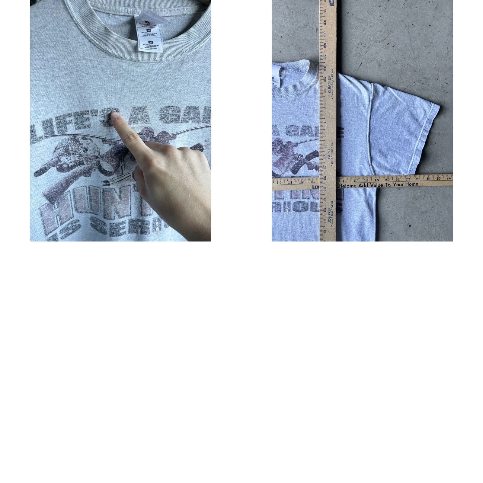 Fruit Of The Loom VINTAGE 90s Hunting Funny Humor Tee Gray M Men Size US M / EU 48-50 / 2 - 8 Thumbnail