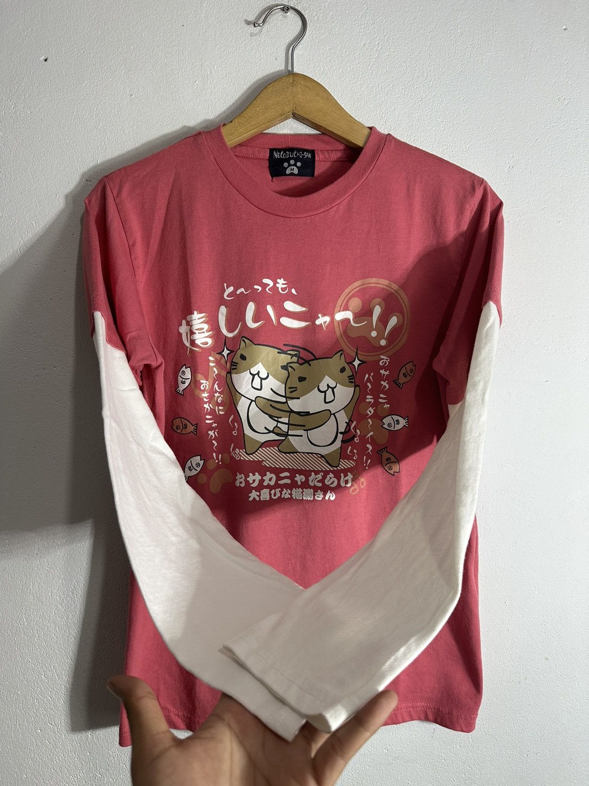 20471120 NECHOBUCHI-SAN DOUBLE LAYER CAT POEM LONG SLEEVE TEE Size US M / EU 48-50 / 2 - 3 Thumbnail