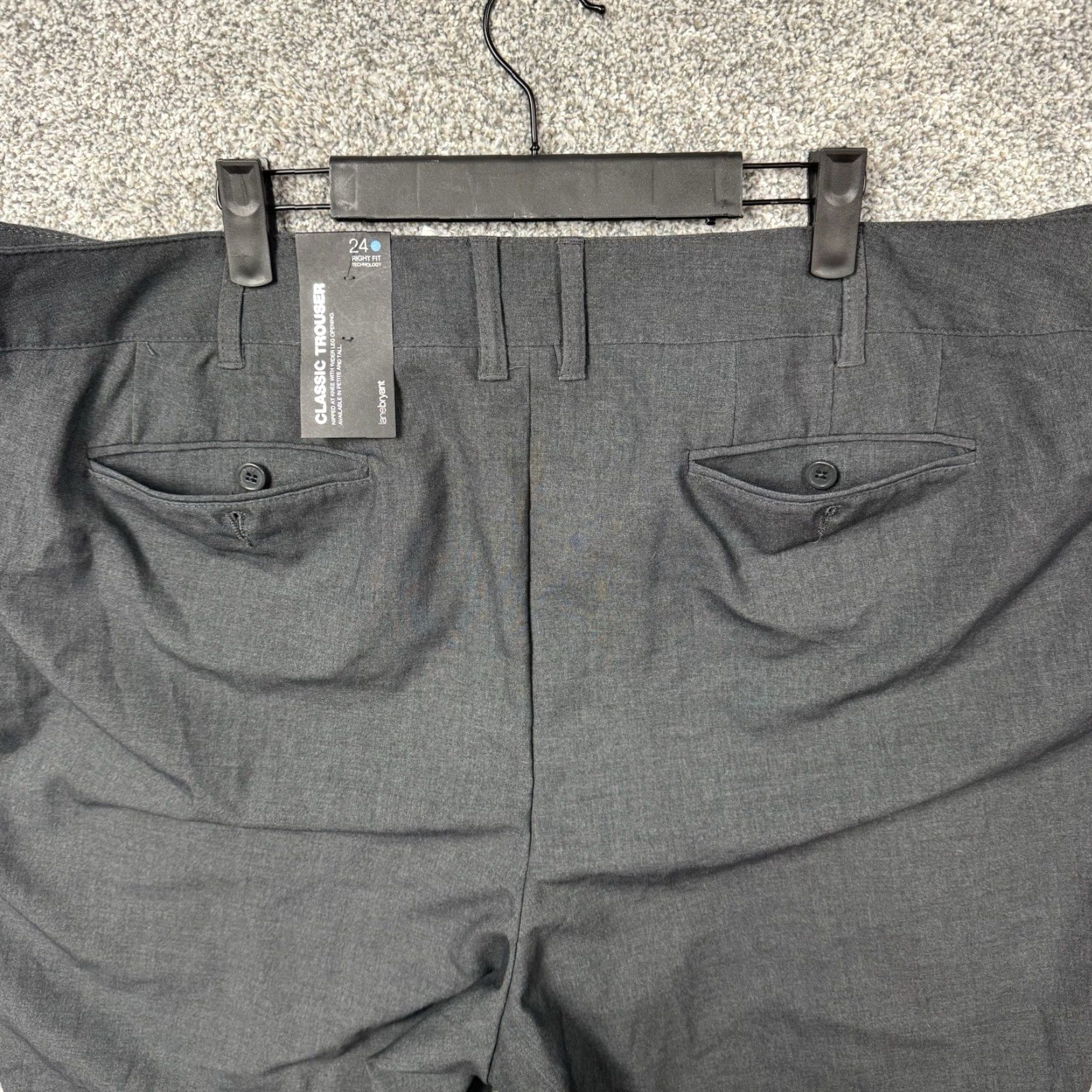 Vintage Lane Bryant Pants Womens 24 Stretch Plus Flat Front Bootcut Gray Polyester Rayon Spandex Business Casual Trousers Size 42" / US 20 - 7 Thumbnail