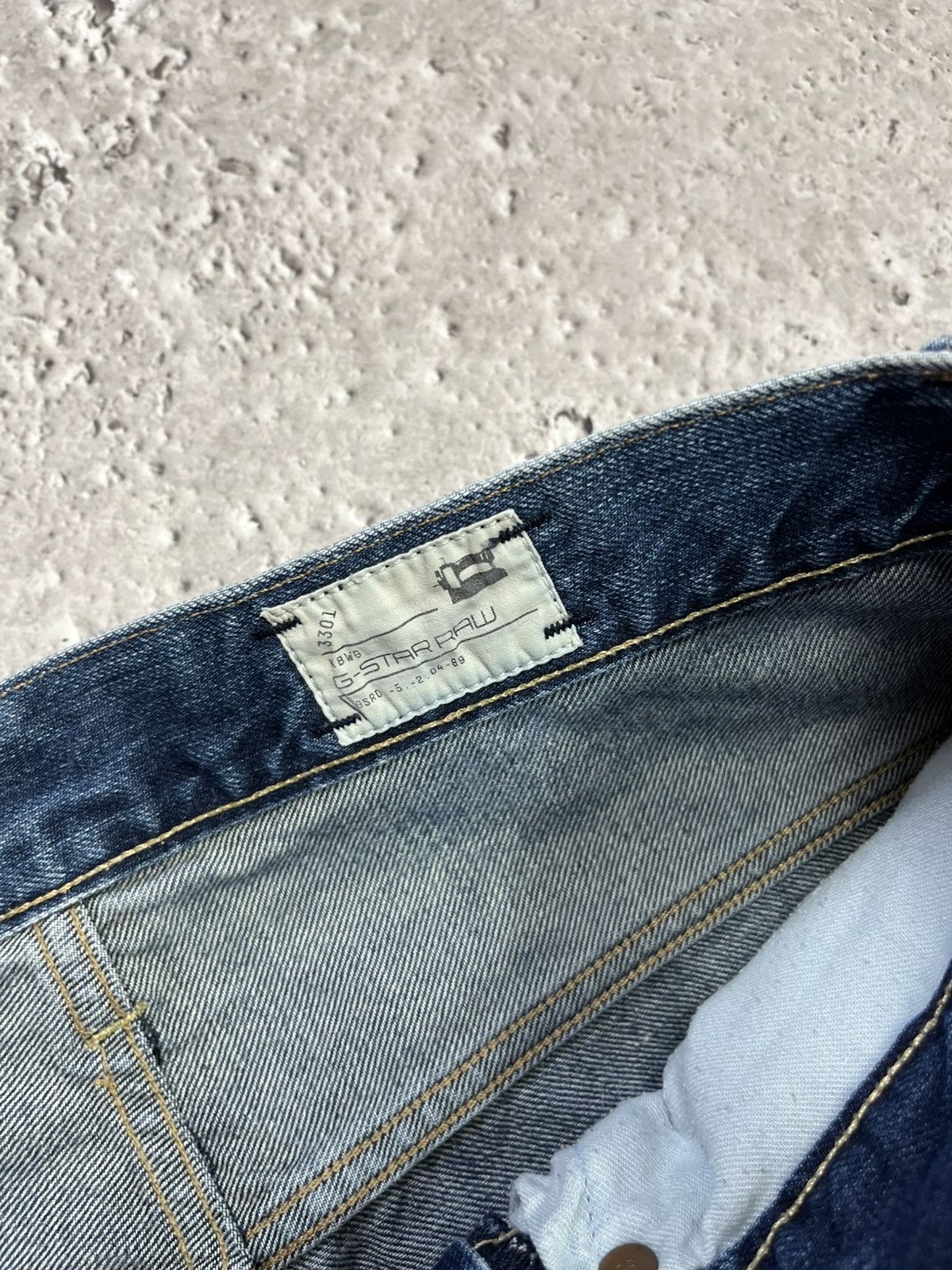 G-Star G-Star RAW Custom Big Logo Denim Jeans Distressed Blue Size US 29 - 13 Thumbnail