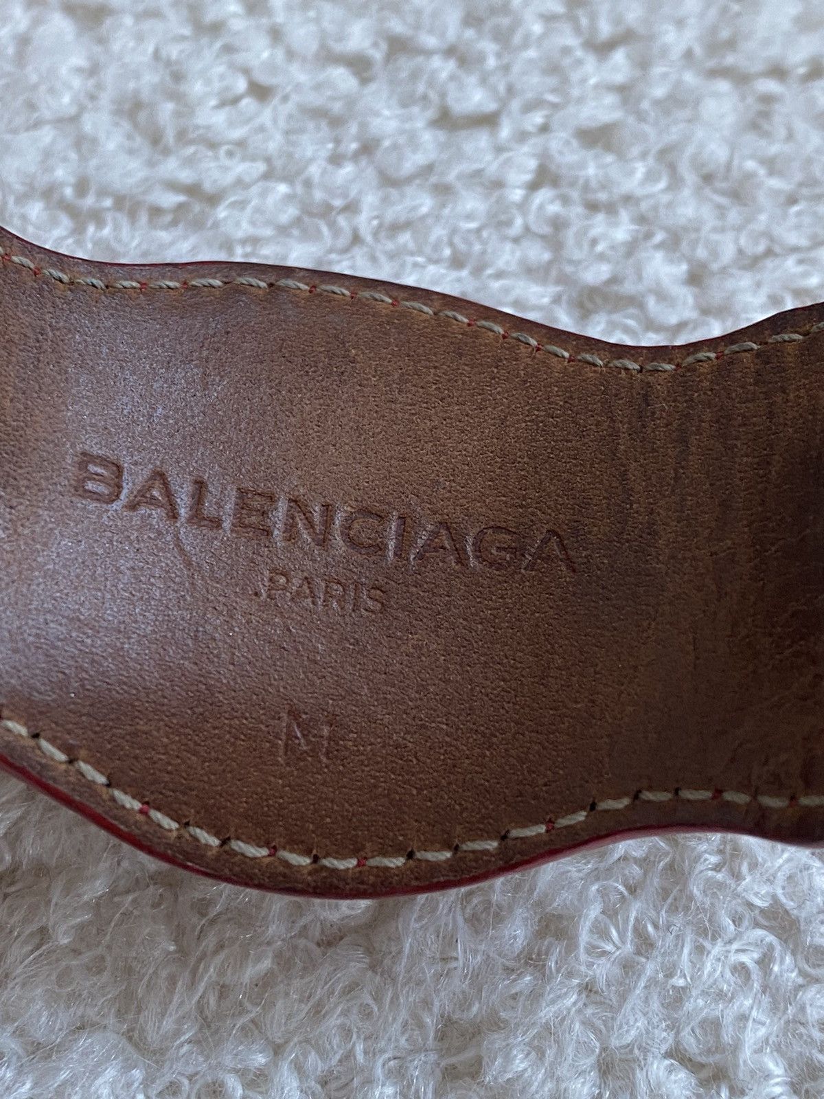 Balenciaga × Designer Balenciaga arena giant red leather bracelet - medium Size ONE SIZE - 6 Thumbnail