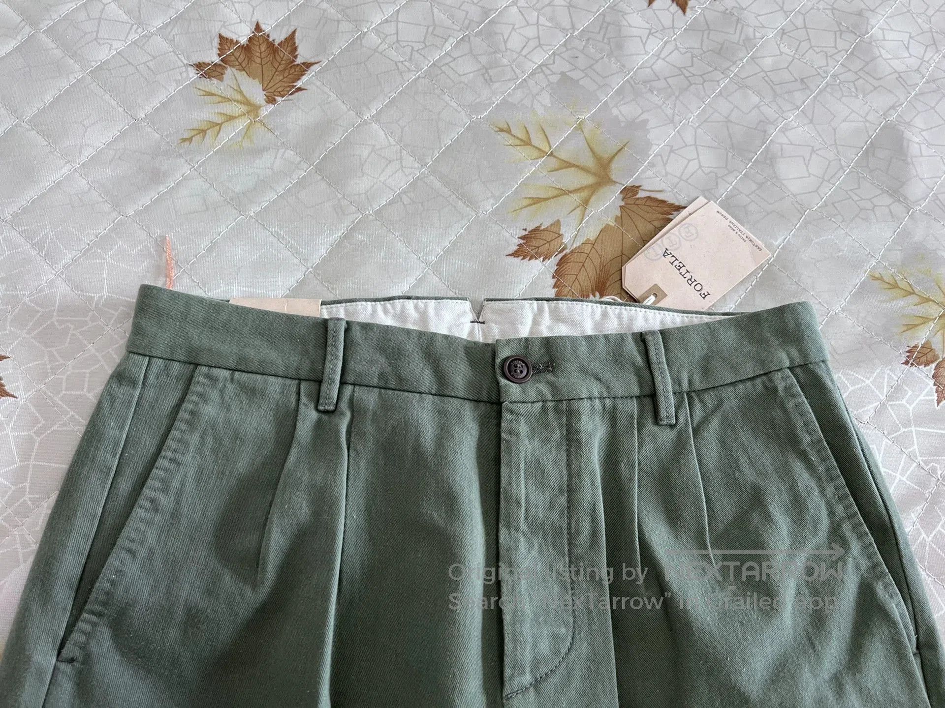 Fortela Fortela Pences Pleated Light Green Tapered Jeans. Size US 32 / EU 48 - 2 Thumbnail