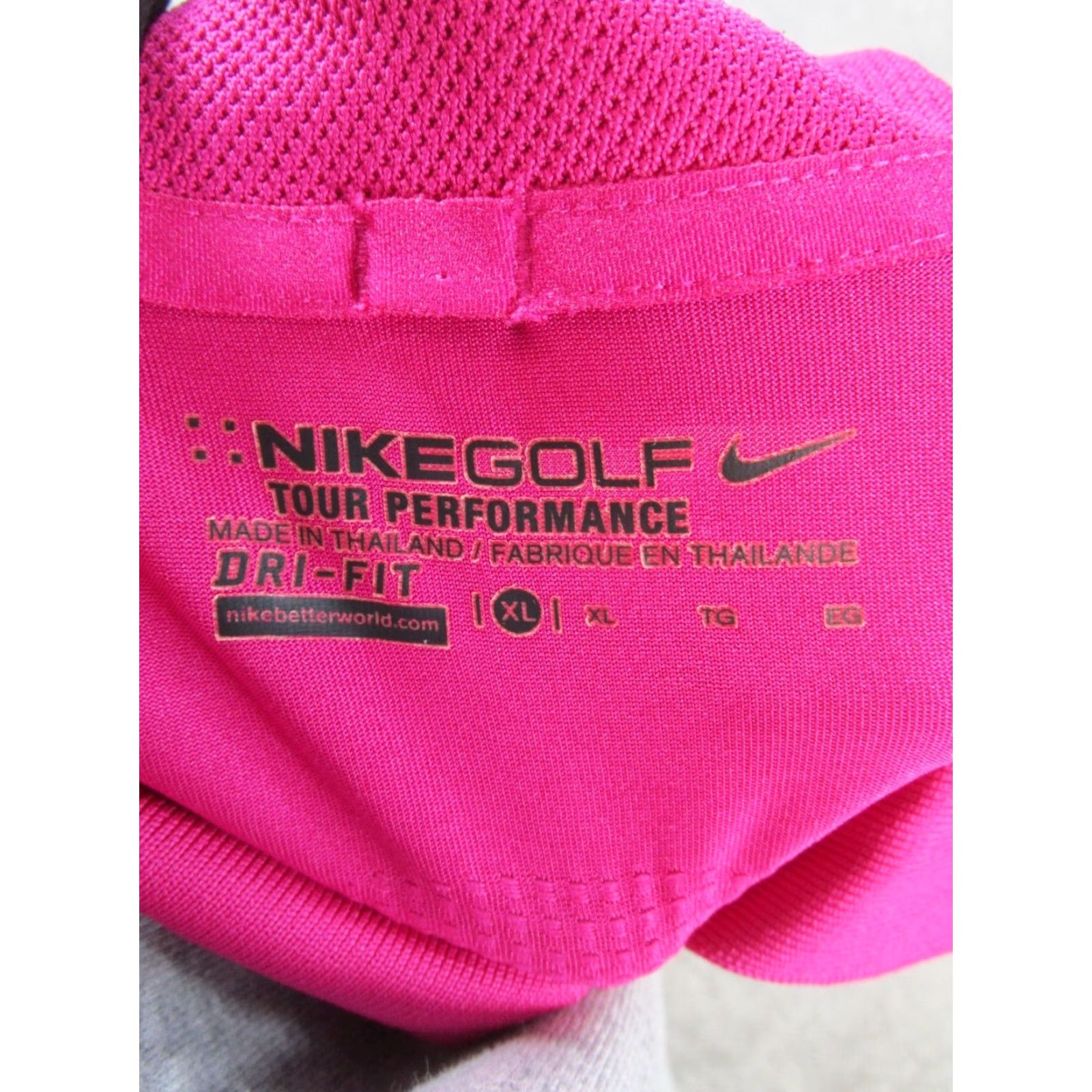 Nike Nike Golf Polo Shirt Mens XL Dri-FIT Tour Performance Pink Solid Short Sleeve Collared Polo 2012 PGA Championship The Ocean Course Logo Mens Size US XL / EU 56 / 4 - 5 Thumbnail