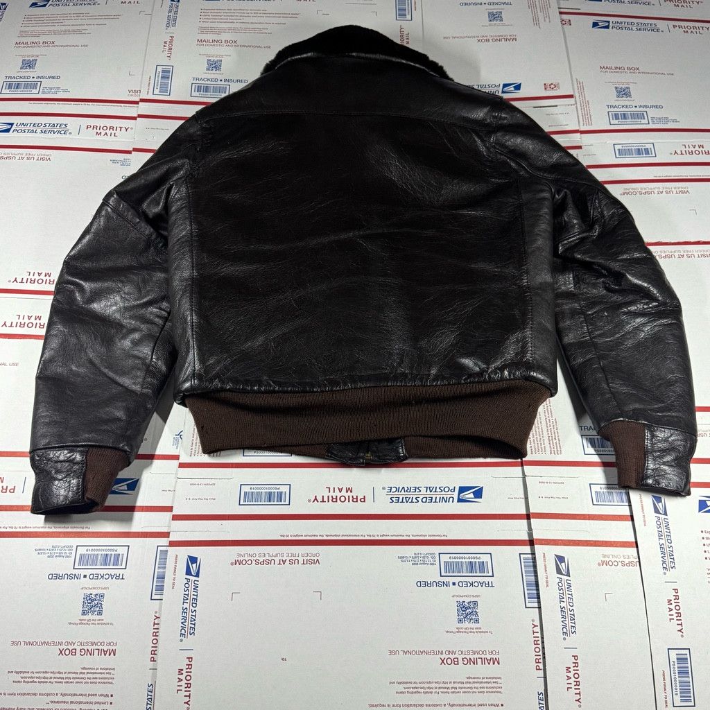 L.L. Bean Vintage 1950s LL Bean Shearling Leather Flight Jacket Size US L / EU 52-54 / 3 - 3 Thumbnail