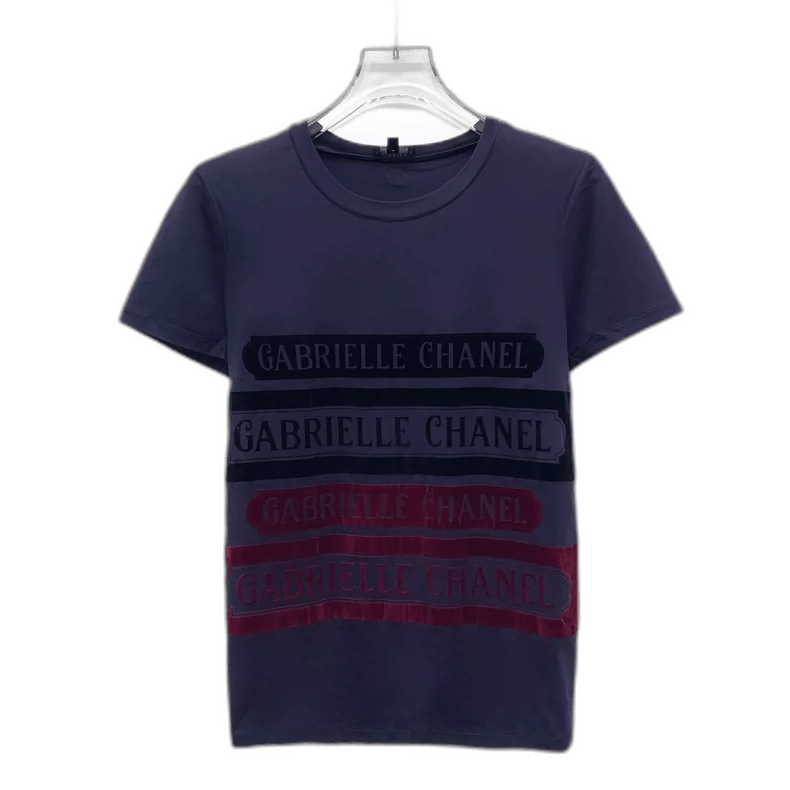 Chanel Chanel Deep Purple Cotton Short Sleeve T-Shirt Size US XS / EU 42 / 0 - 1 Thumbnail