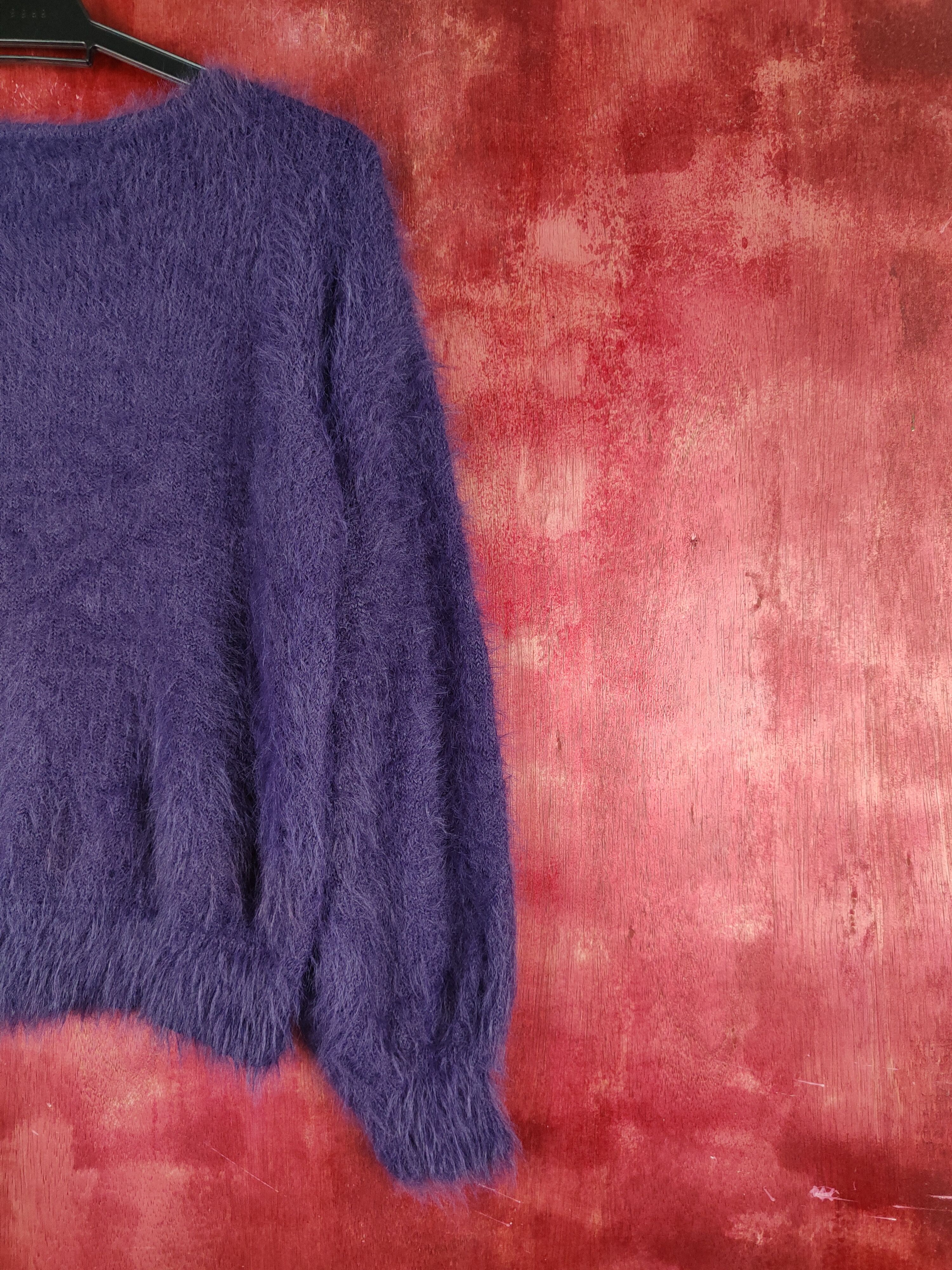 Japanese Brand × Vintage Vintage Aix Les Bains Purple Fur Mohair Knitwear Size M / US 6-8 / IT 42-44 - 9 Thumbnail