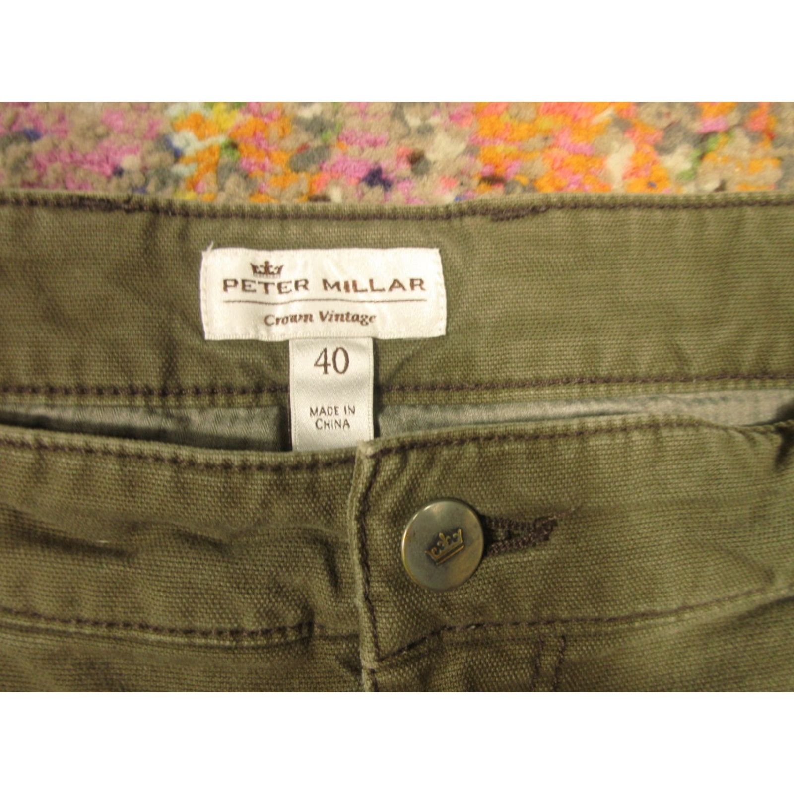 Peter Millar VINTAGE Peter Millar Pants Mens 40x33 Brown Chino Regular Slash Pocket 40 33 Cotton Spandex Stretch Designer Modern Classic Tree 90s? Size US 40 / EU 56 - 4 Thumbnail