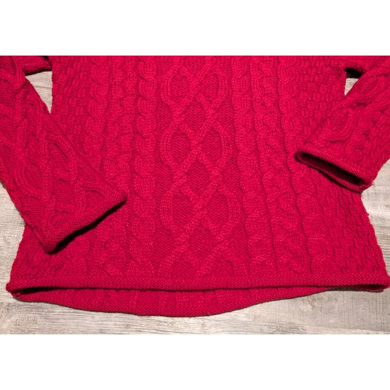 Vintage VINTAGE Inis Crafts 100% Merino Wool Turtleneck Sweater Women Red Cable Knit XS/S? Size S / US 4 / IT 40 - 5 Thumbnail
