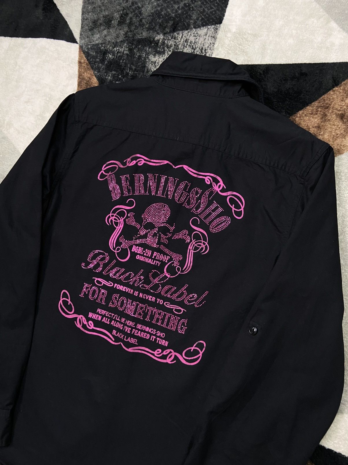 BERNINGS SHO Bernings Sho Rhinestone Skull Shirt Wired Collar Japan Rock Size L / US 10 / IT 46 - 7 Thumbnail