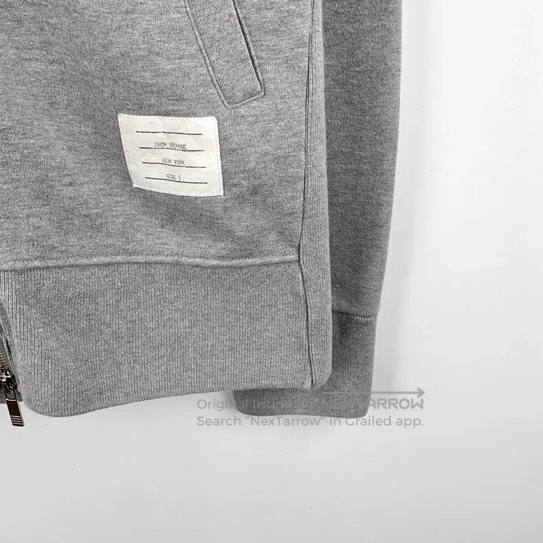 Thom Browne Thom Browne Grey Drawstring Long Sleeve Zip-Up Hoodie Size US XXL / EU 58 / 5 - 4 Thumbnail