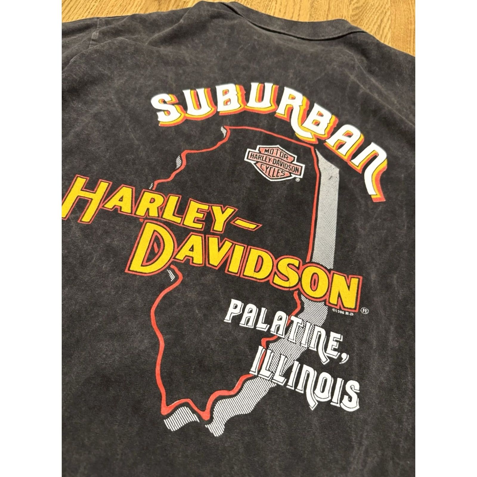 Harley Davidson VINTAGE Harley-Davidson Polo Shirt Men's Large L/XL Illinois 90s Gray Cotton Short Sleeve Collared 100% Cotton Biker Motorcycle 90s Size US L / EU 52-54 / 3 - 4 Thumbnail