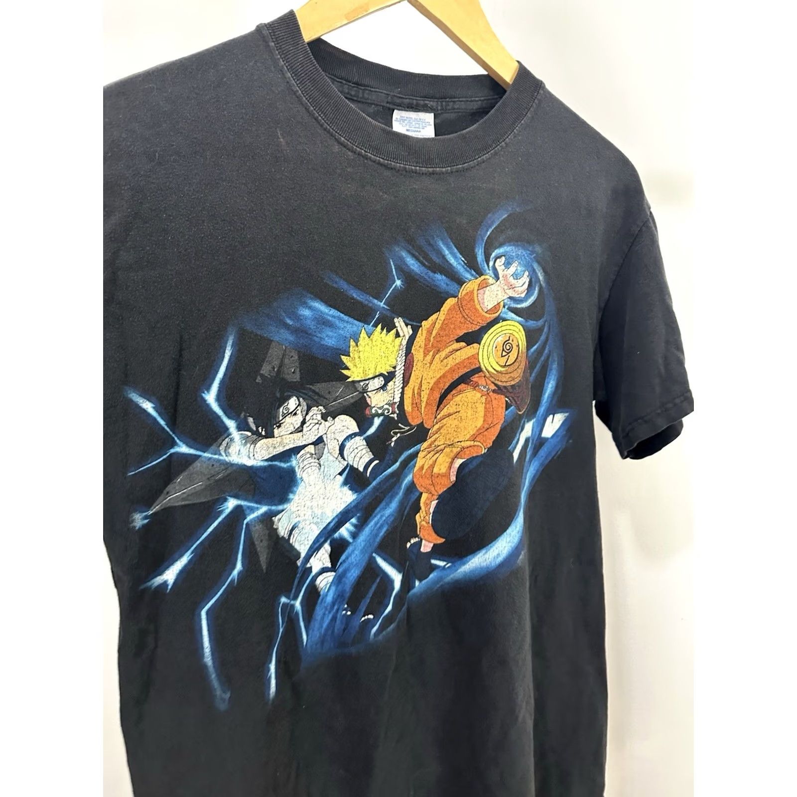 Vintage VTG Naruto Anime Sasuke vs Naruto Fight Lightning Black T-Shirt Adult Medium Size US M / EU 48-50 / 2 - 7 Thumbnail