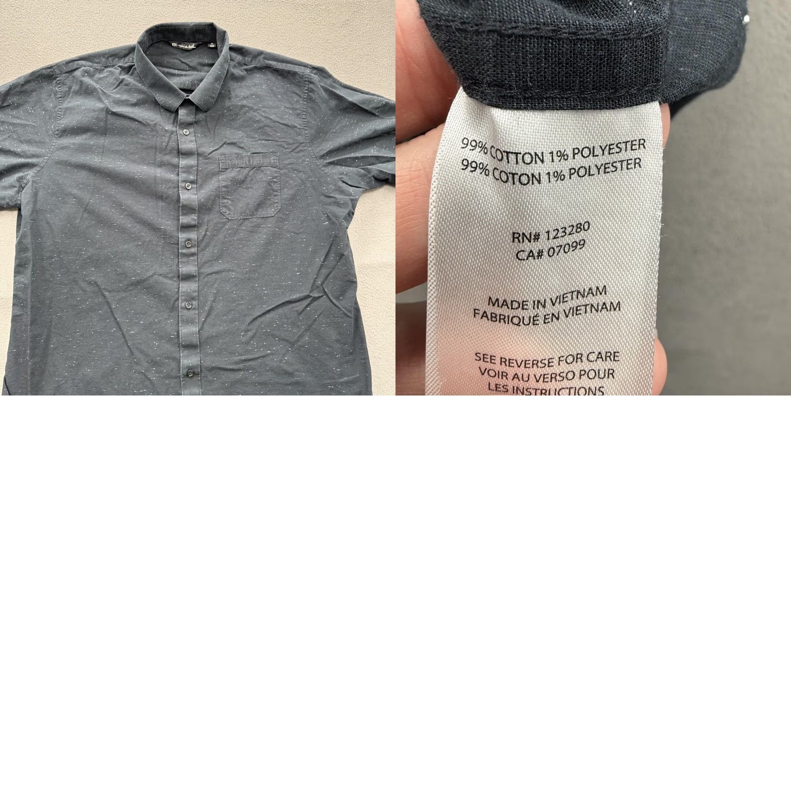 TravisMathew Travis Mathew Short Sleeve Button-Up Shirt - 2XL Black Speckled Cotton Size US XXL / EU 58 / 5 - 8 Thumbnail