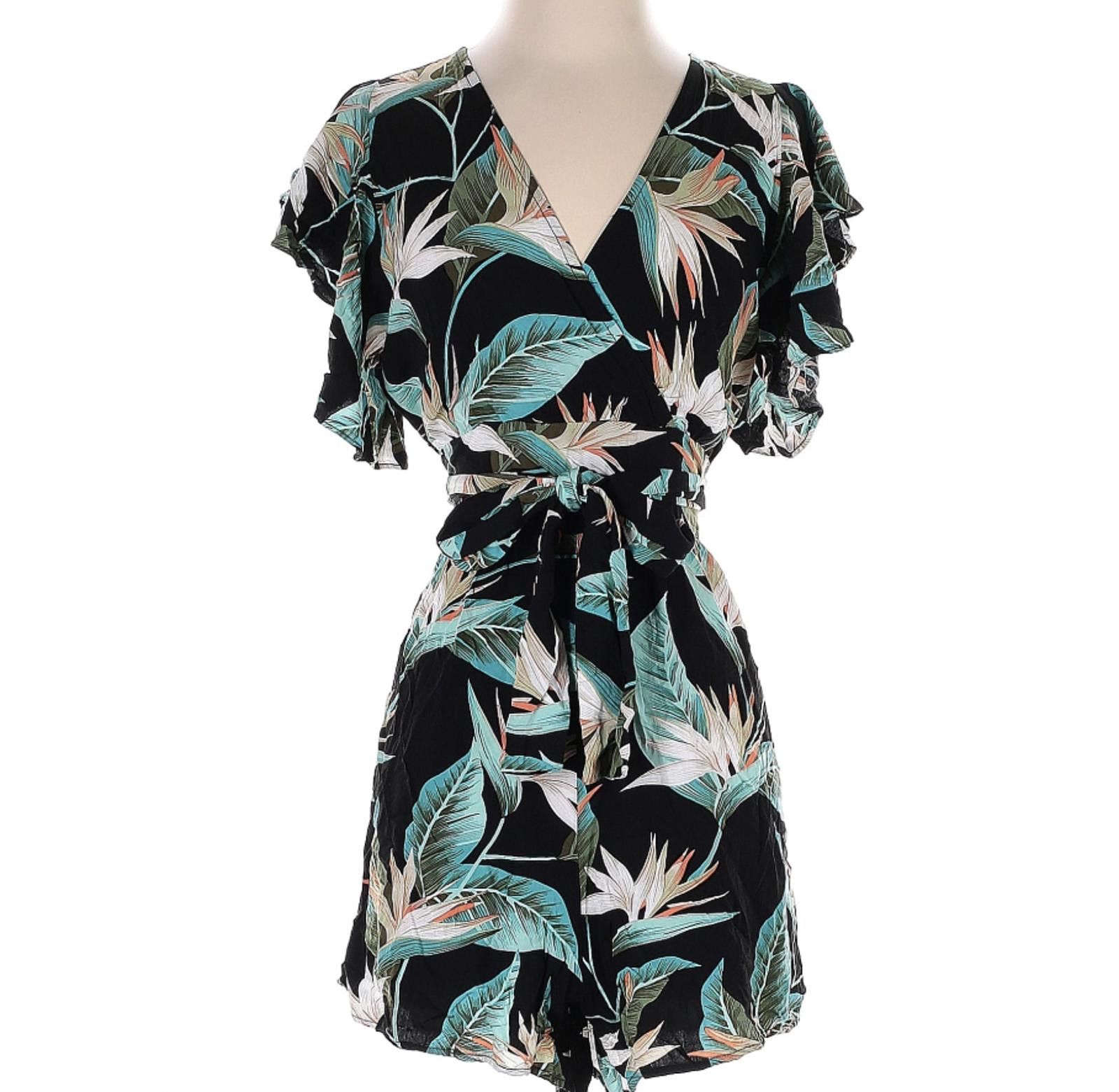 Other Shein Curve Size 0XL Plus Teal Black Romper Size 36" / US 14 / IT 50 - 1 Thumbnail