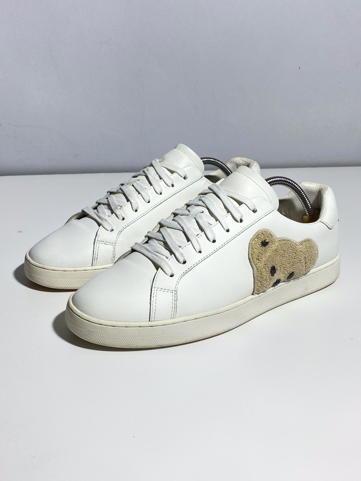 Palm Angels Palm Angels Teddy Bear Logo White Leather Sneakers Size US 10 / EU 43 - 2 Thumbnail