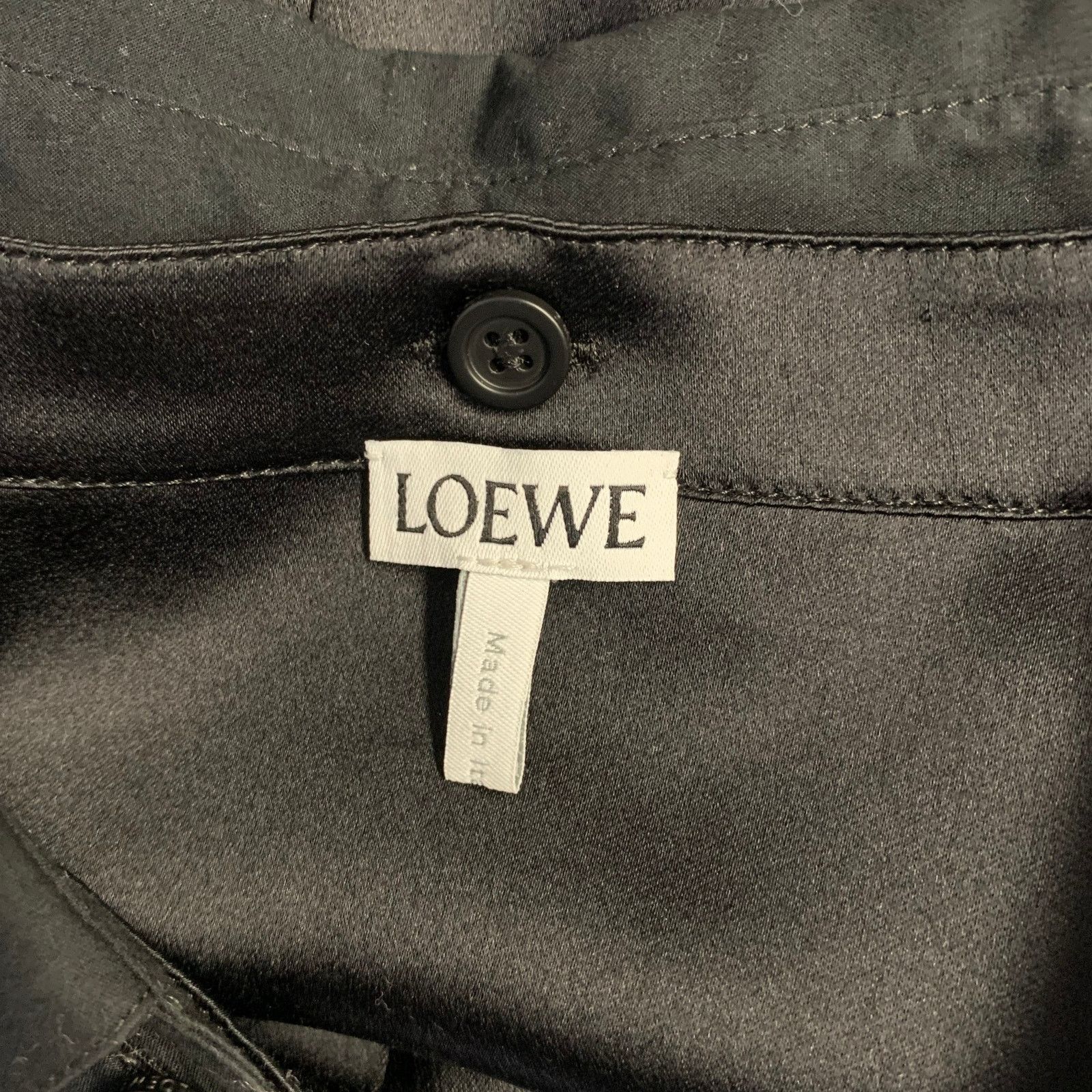 Loewe LOEWE Size S Black Silk Tunic Long Sleeve Shirt Size US S / EU 44-46 / 1 - 9 Thumbnail