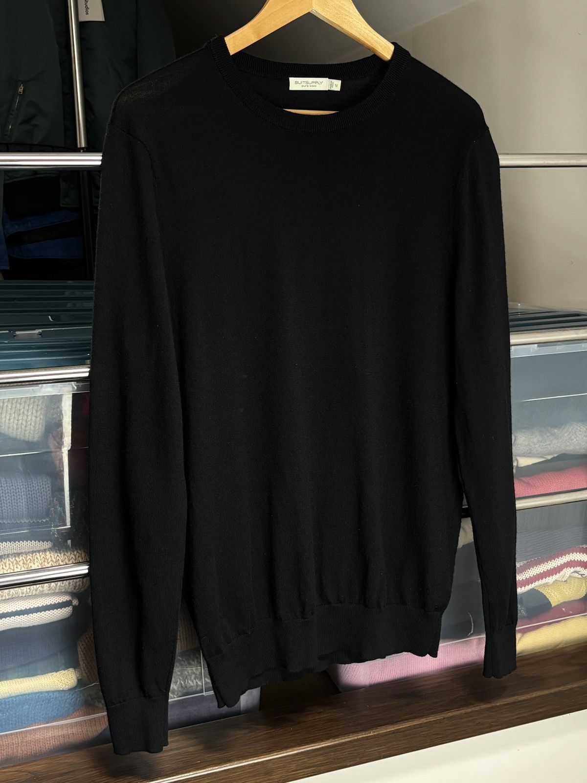 Suitsupply Suitsupply Black Pure Wool Sweater Pullover Luxury Old Money Size US M / EU 48-50 / 2 - 2 Thumbnail