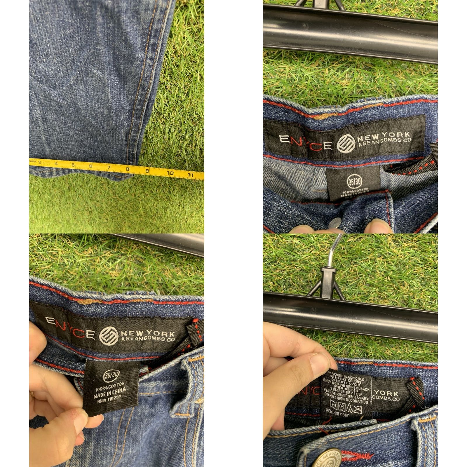 Enyce VINTAGE Enyce Jeans Men 36x30 Denim Wide Leg Baggy Hip Hop Skater 80s 90s Y2K Casual Size US 36 / EU 52 - 8 Thumbnail