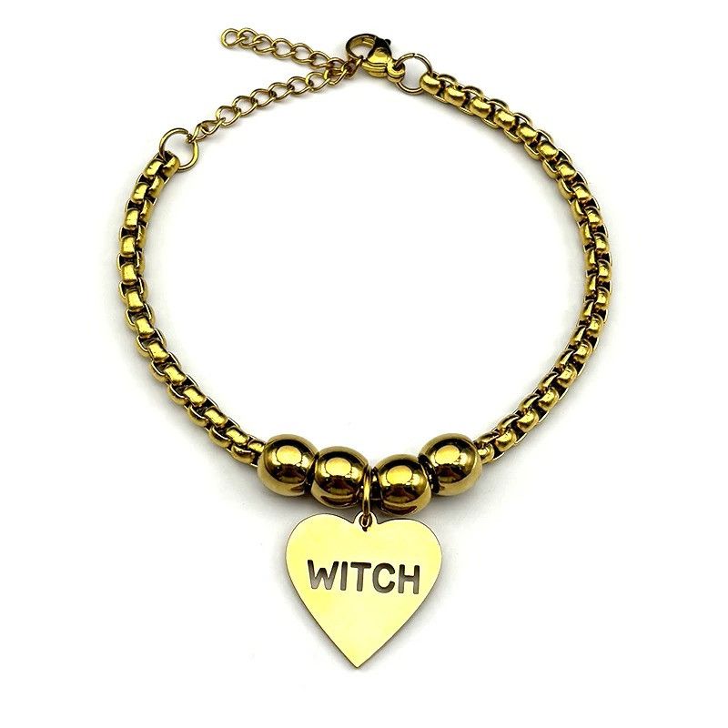 Jewelry Gothic Love Heart Witchcraft Bracelet Size ONE SIZE - 3 Thumbnail