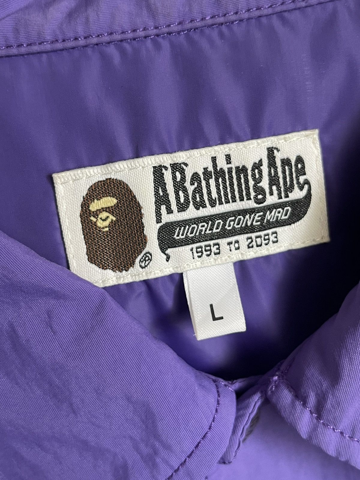 Bape Bape Mad Face College Coach Jacket Purple Size US L / EU 52-54 / 3 - 6 Thumbnail
