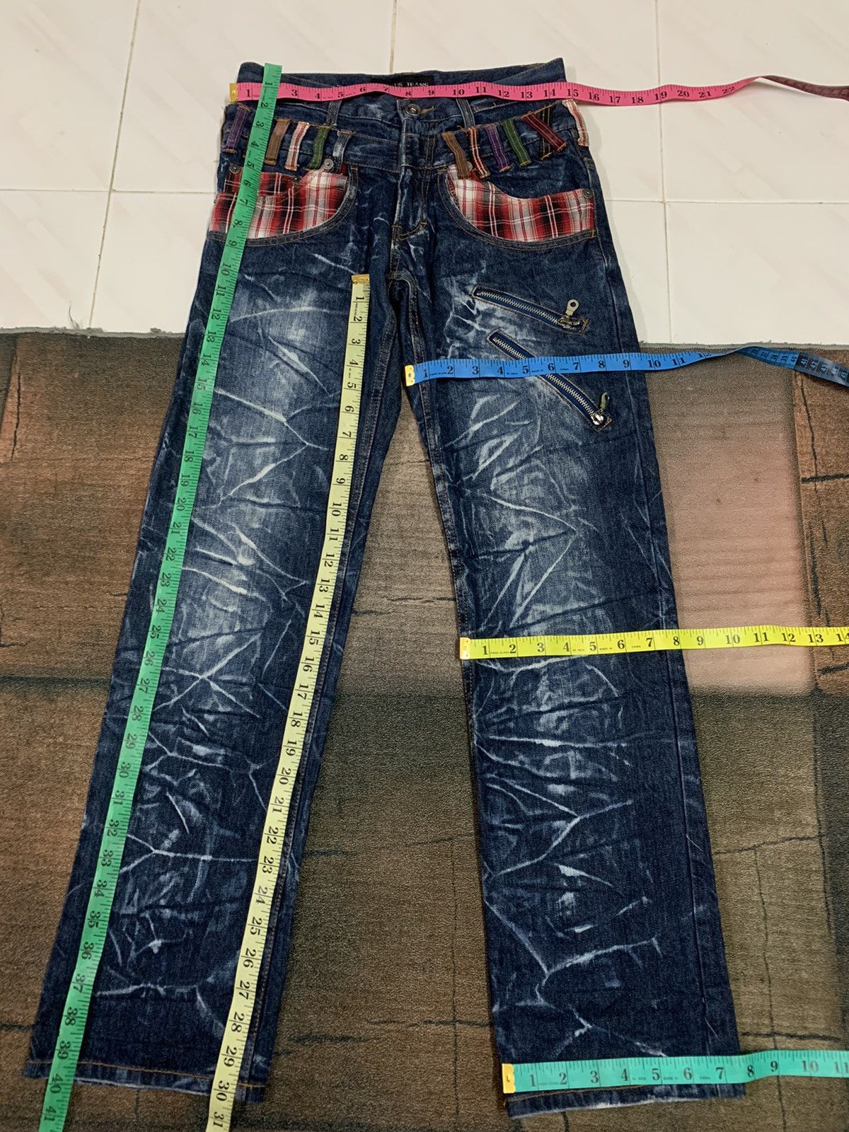 PPFM DISTRESSED DOUBLE WAIST NYLAUS WASHED SICK CLAW HONEYCOMB Size US 29 - 15 Thumbnail