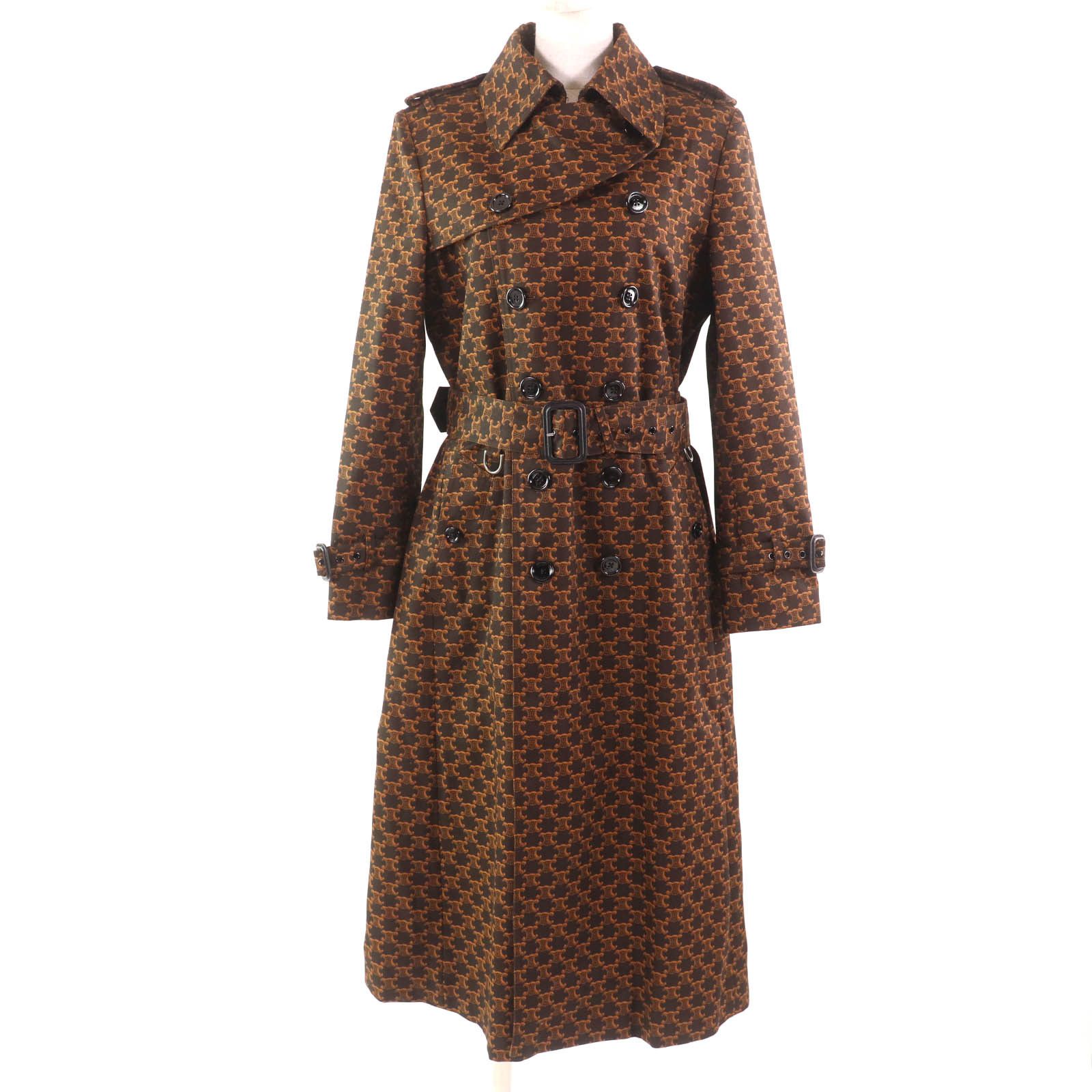 Celine Celine Celine TriomphePattern Cotton Trench Coat Cotton Outerwear 2M398267M Size ONE SIZE - 1 Thumbnail
