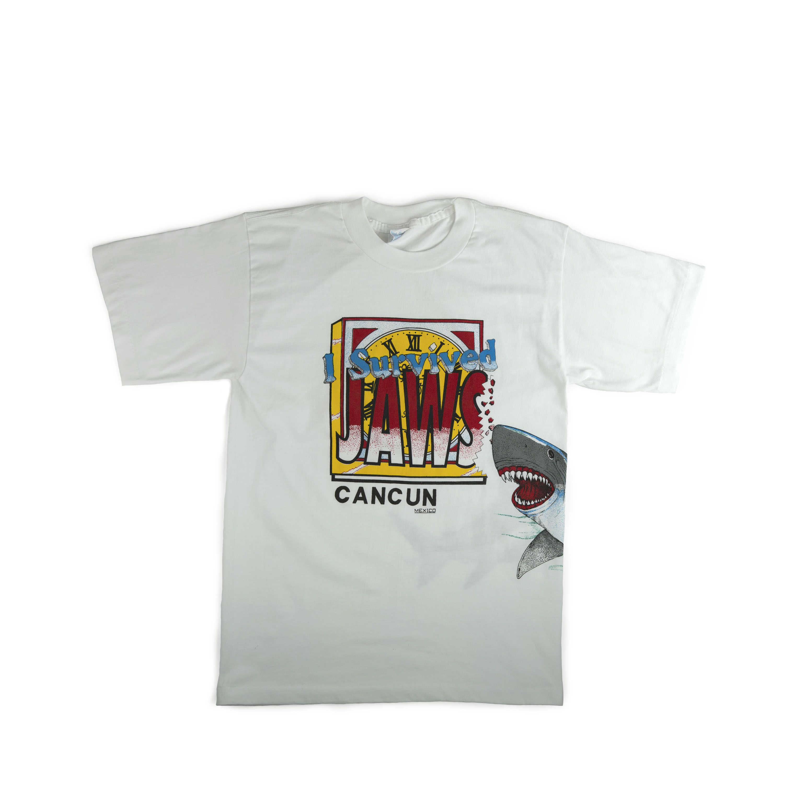 Vintage Vintage 1990's Jaws Tee Shirt Size US XL / EU 56 / 4 - 1 Thumbnail
