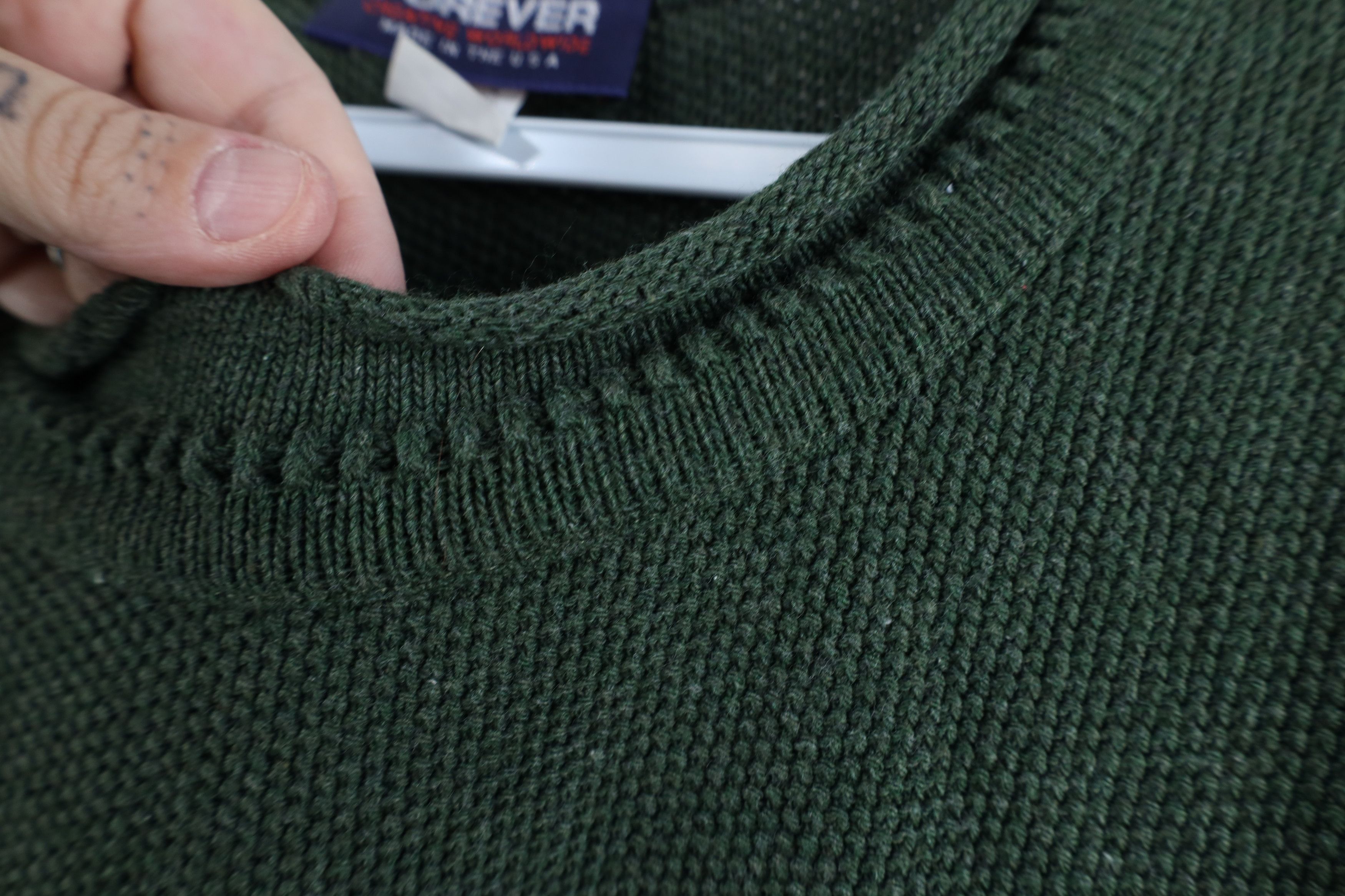 Vintage Vintage 90s Streetwear Thermal Marled Knit Sweater Green USA Size M / US 6-8 / IT 42-44 - 8 Thumbnail